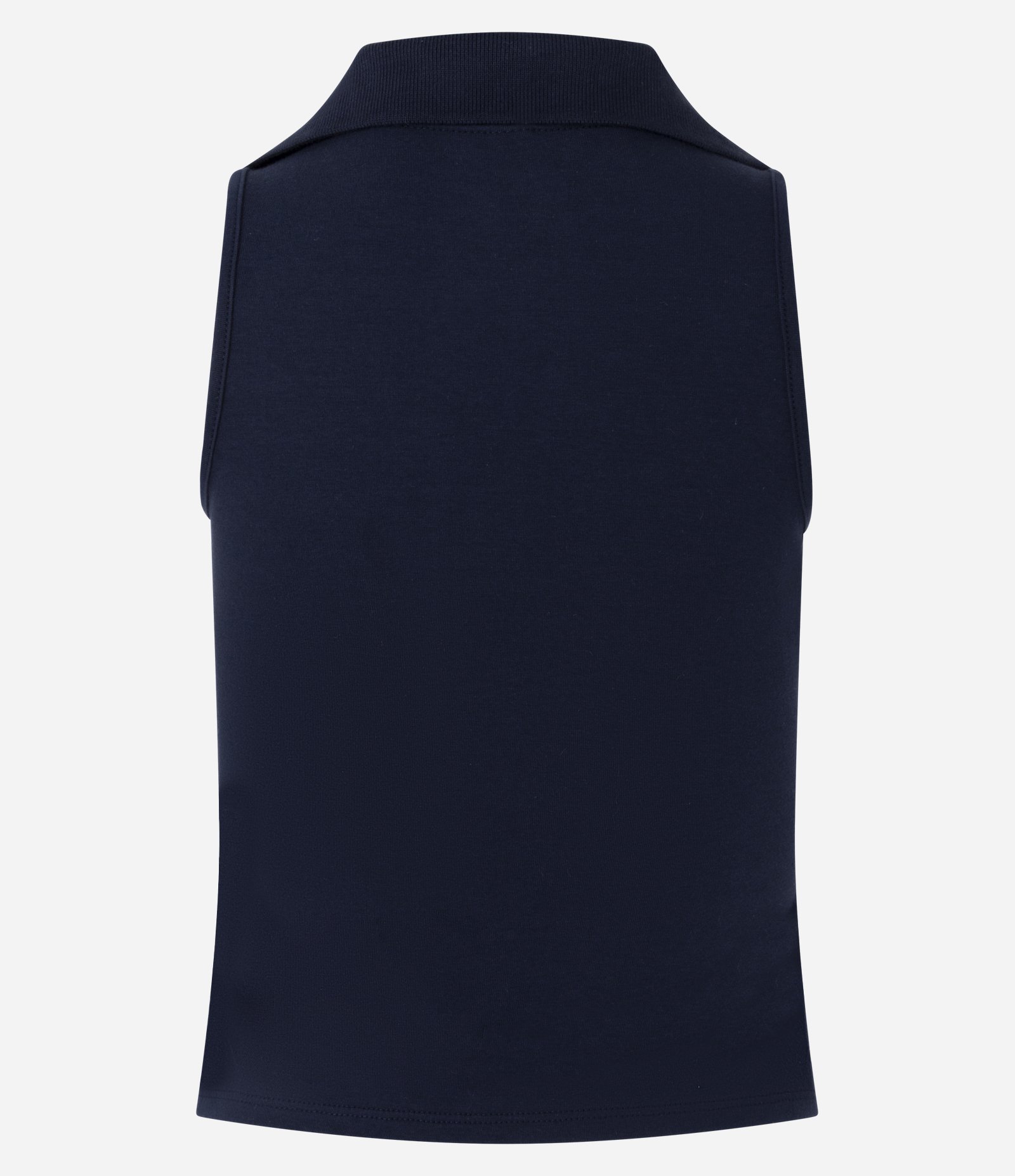Blusa Polo em Decote V Sem Mangas Azul Marinho 4