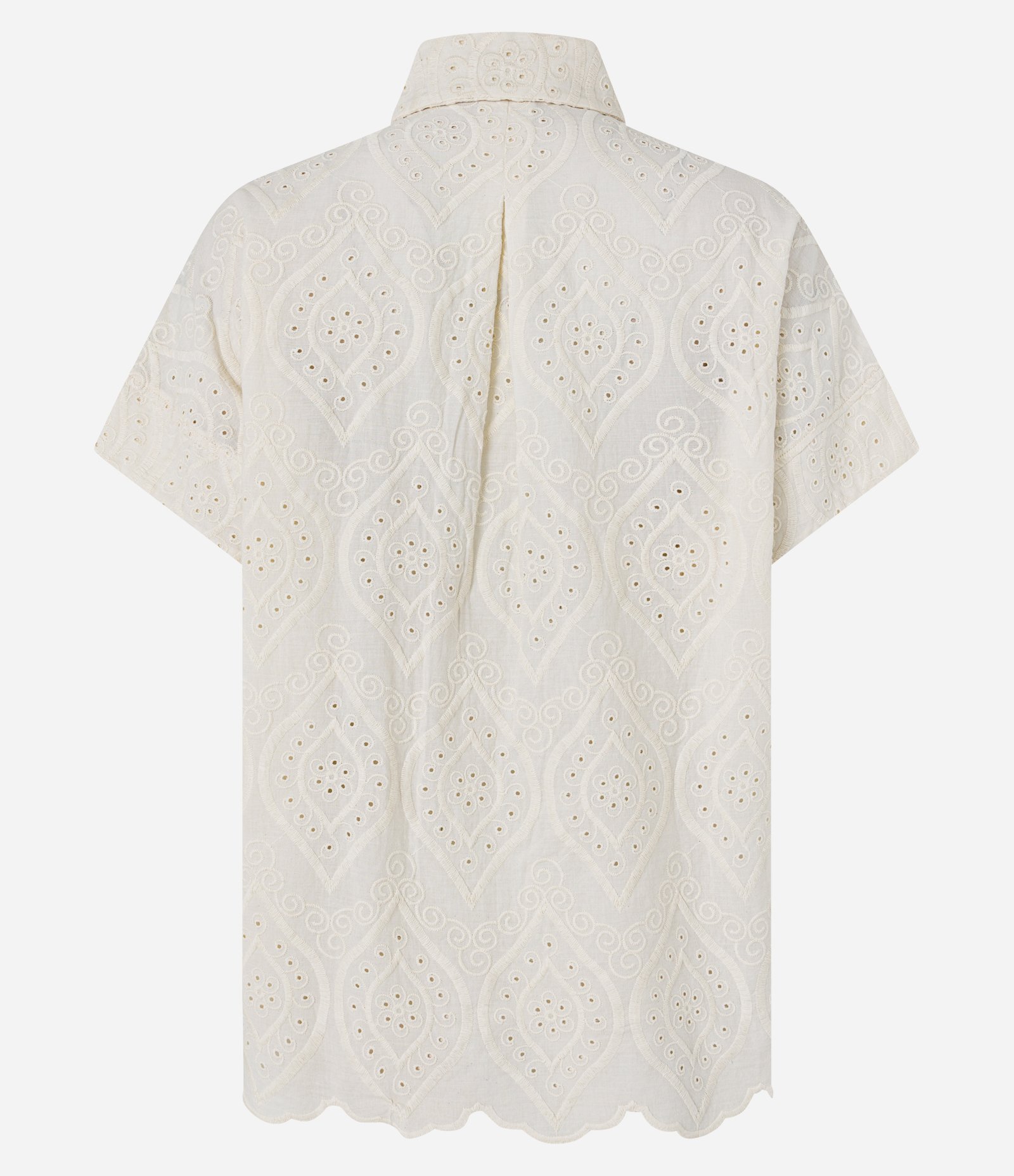 Blusa Oversized em Laise com Cava Deslocada Off White 7