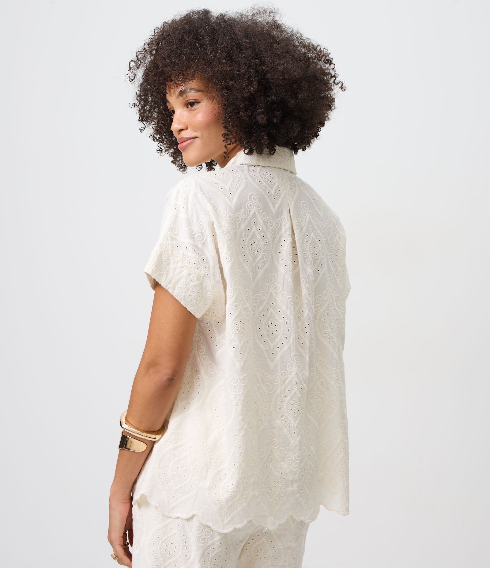Blusa Oversized em Laise com Cava Deslocada Off White 4