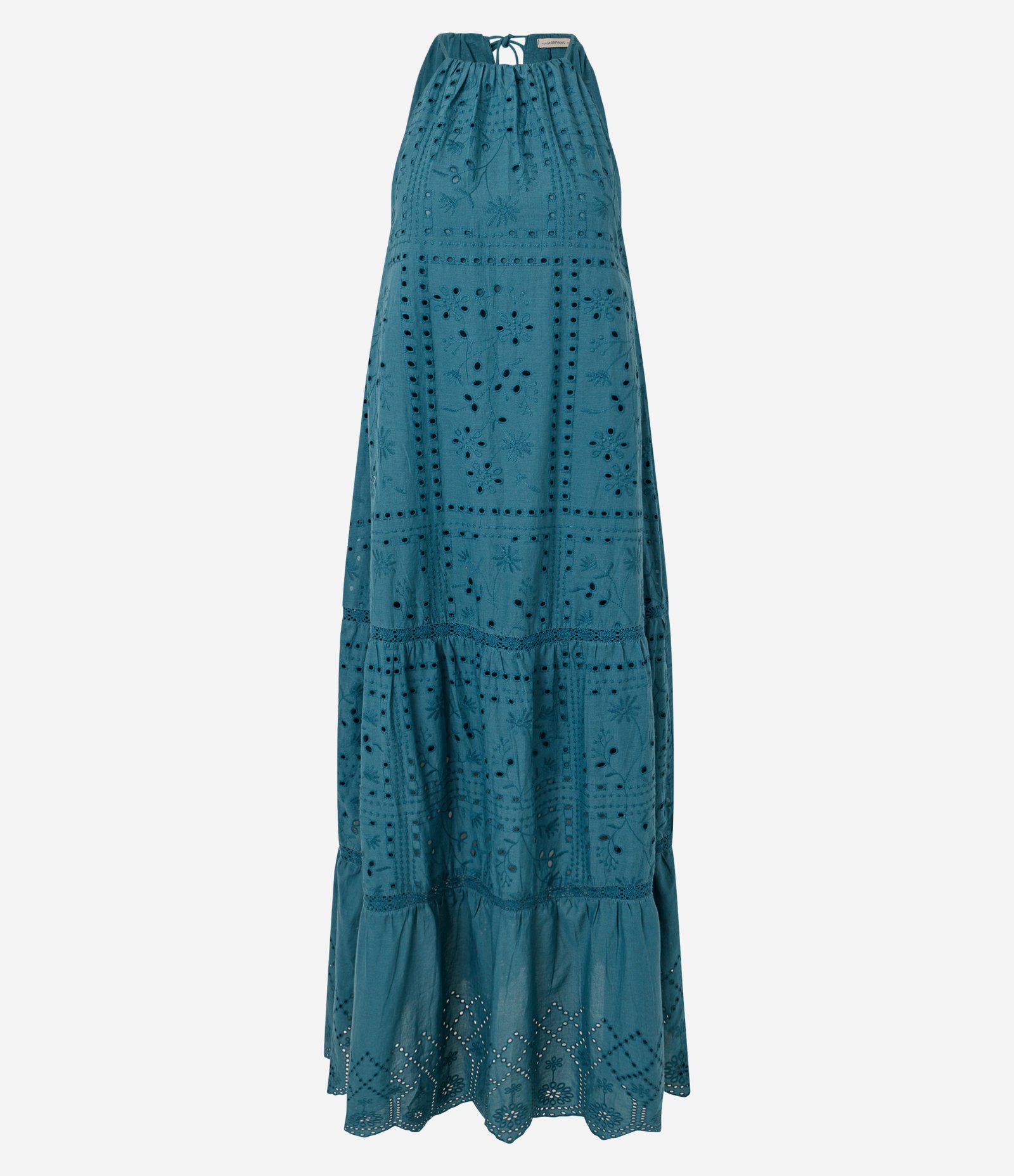 Vestido Longo em Laise com Amarração nas Costas Verde 1