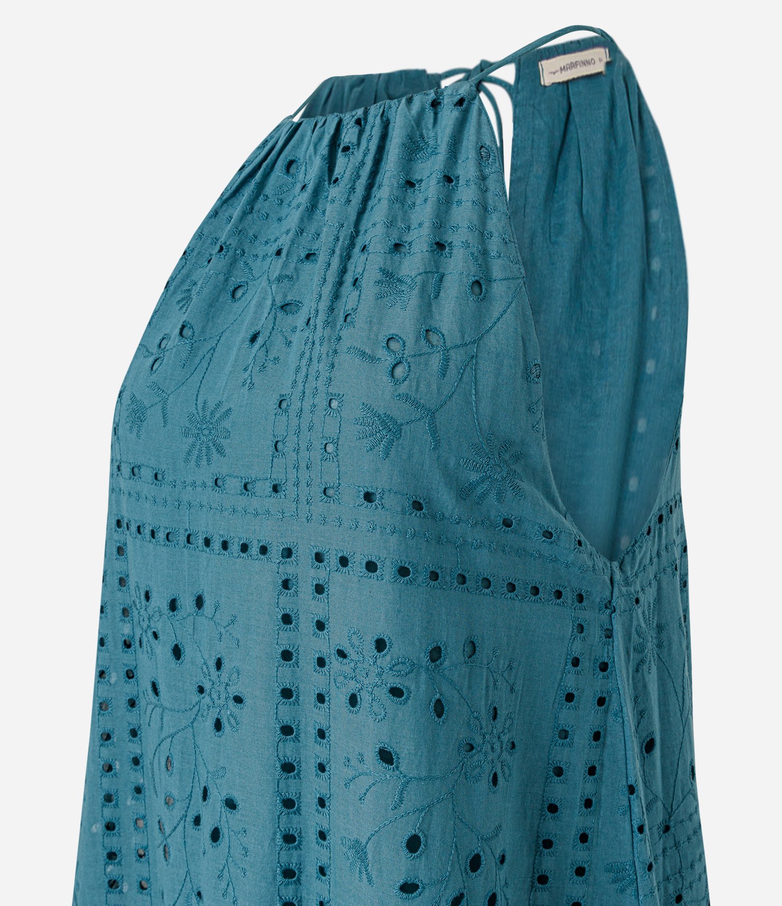 Vestido Longo em Laise com Amarração nas Costas Verde 2