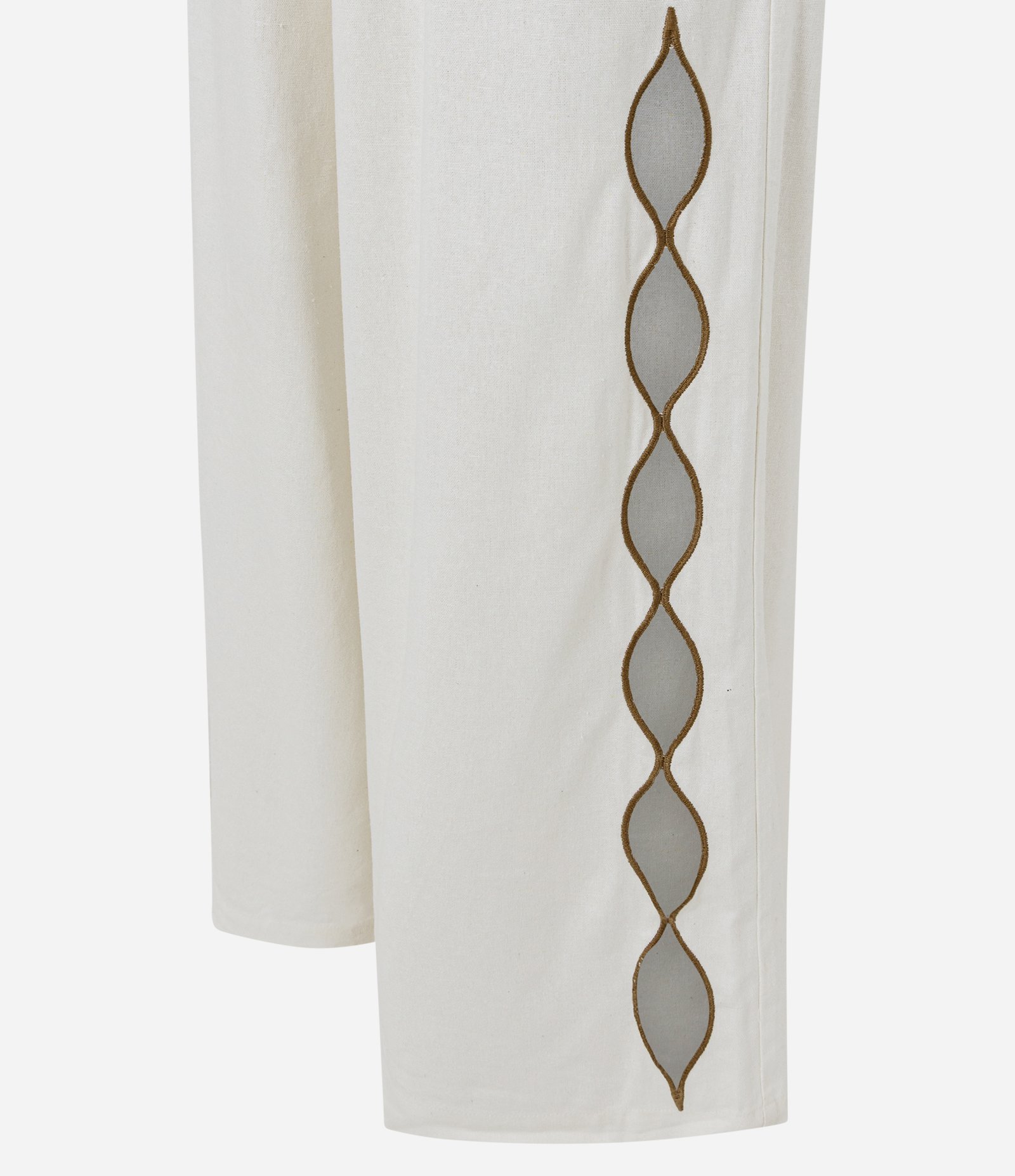 Calça Pantalona em Viscolinho com Recorte Vazado Lateral Branco 2
