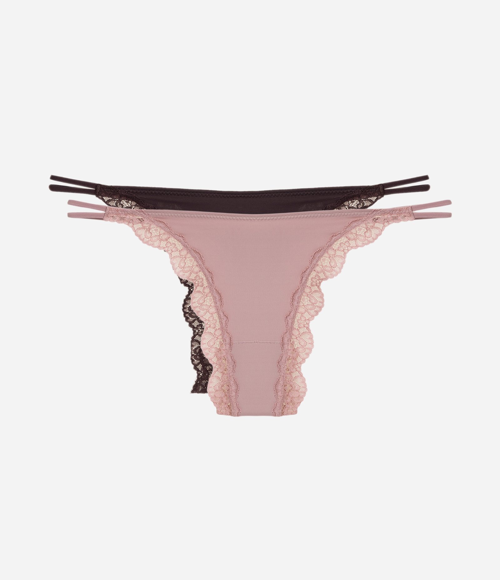 Kit Calcinha String com Renda Rosa 1