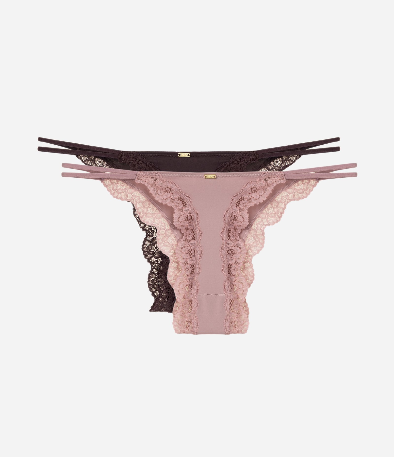 Kit Calcinha String com Renda Rosa 2