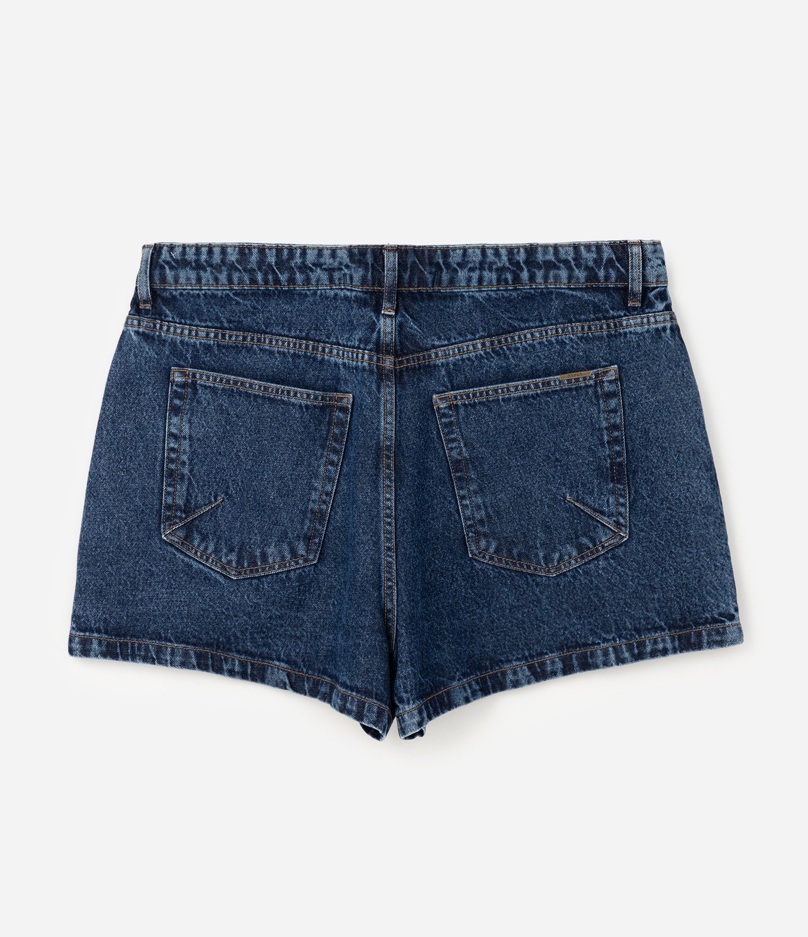 Short Jeans Mom Bordado Paisley Curve & Plus Size Azul 7