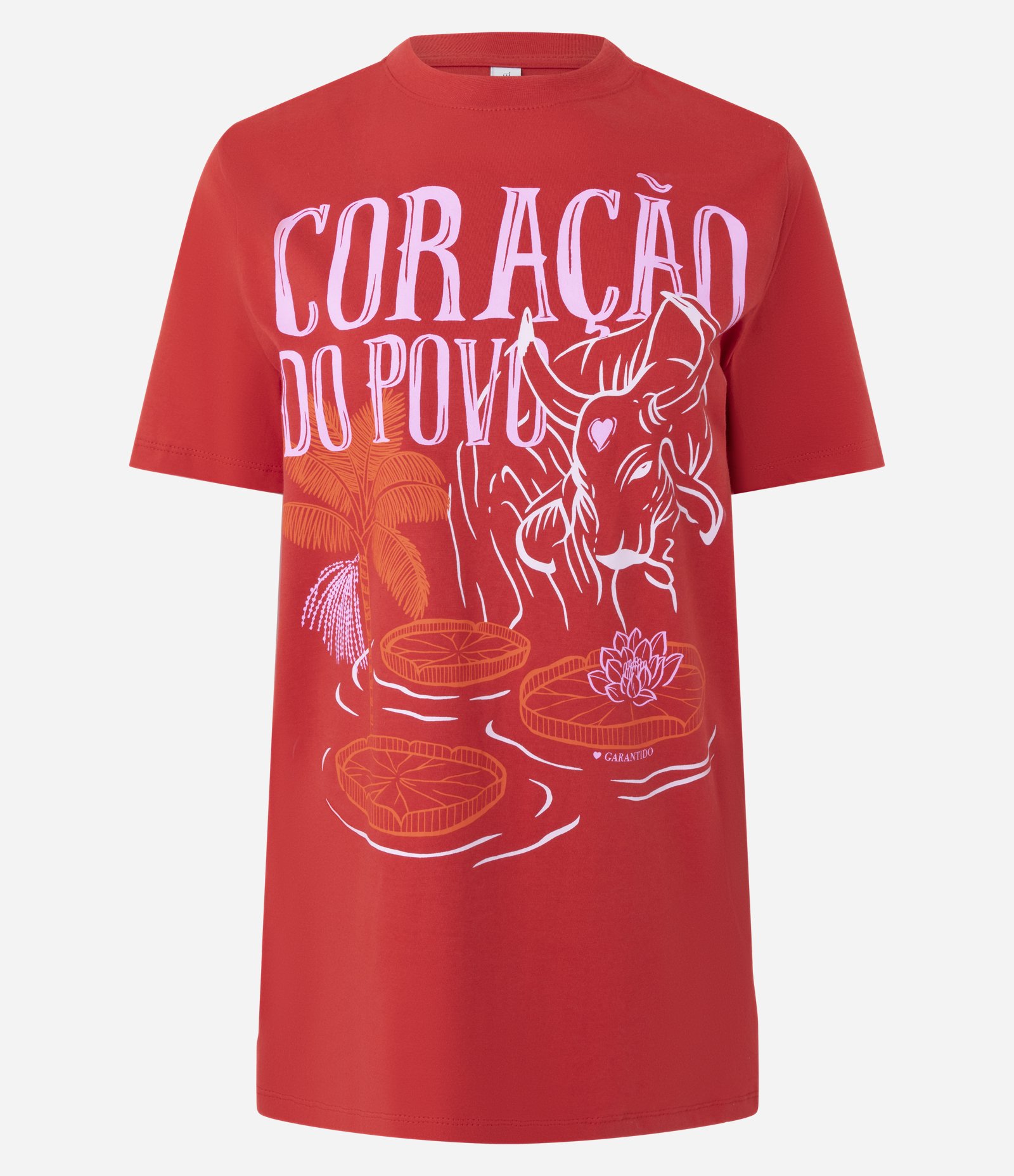 Camiseta em Algodão com Estampa Coração do Povo Vermelho 5