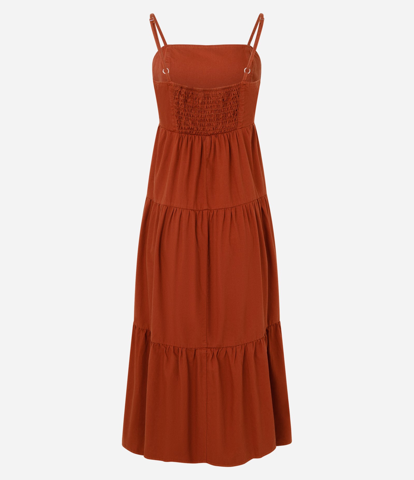 Vestido Midi em Sarja com Alças Finas Vermelho 2