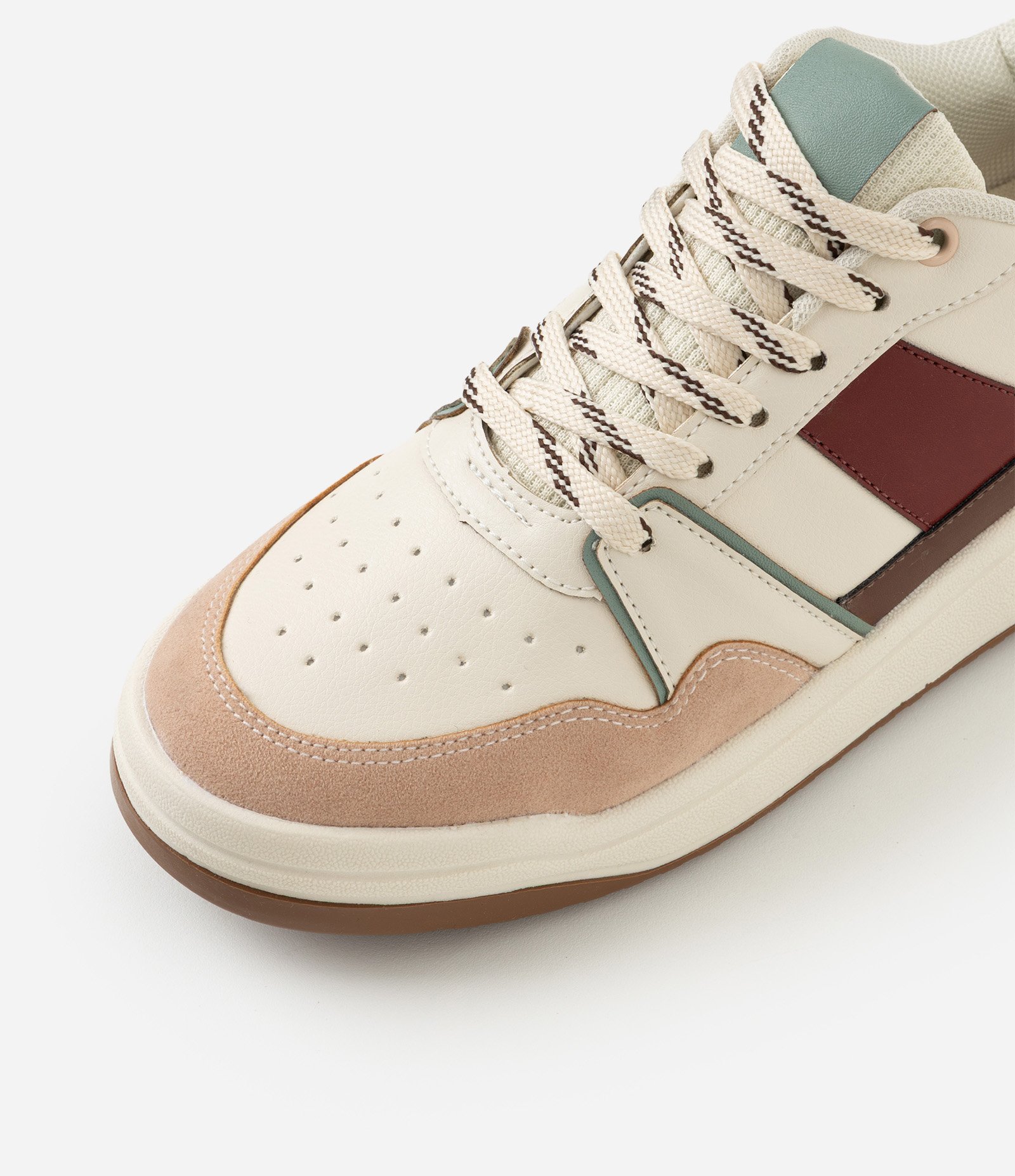 Tênis com Sola Caixa Flat em PU Off White 6