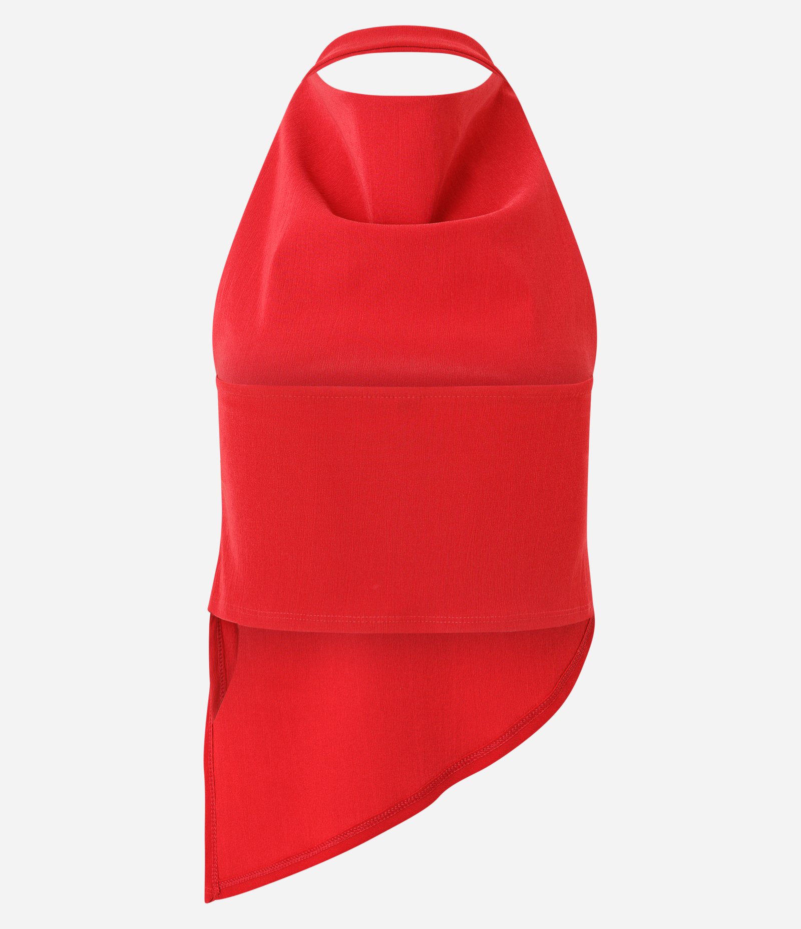 Blusa Frente Única em Bengaline Texturizado com Pontas Vermelho 3