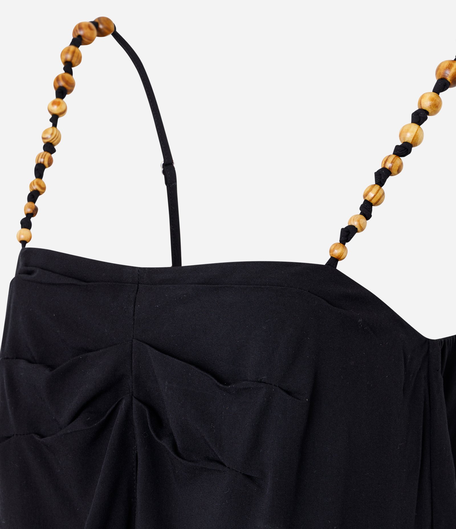 Macacão Longo em Viscose com Alças Decoradas Preto 2