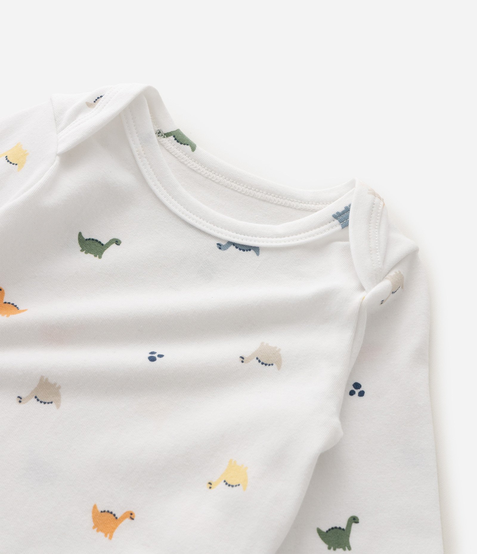 Body Bebê com Estampa Dinossauro – Tam RN a 18 Meses Branco 5