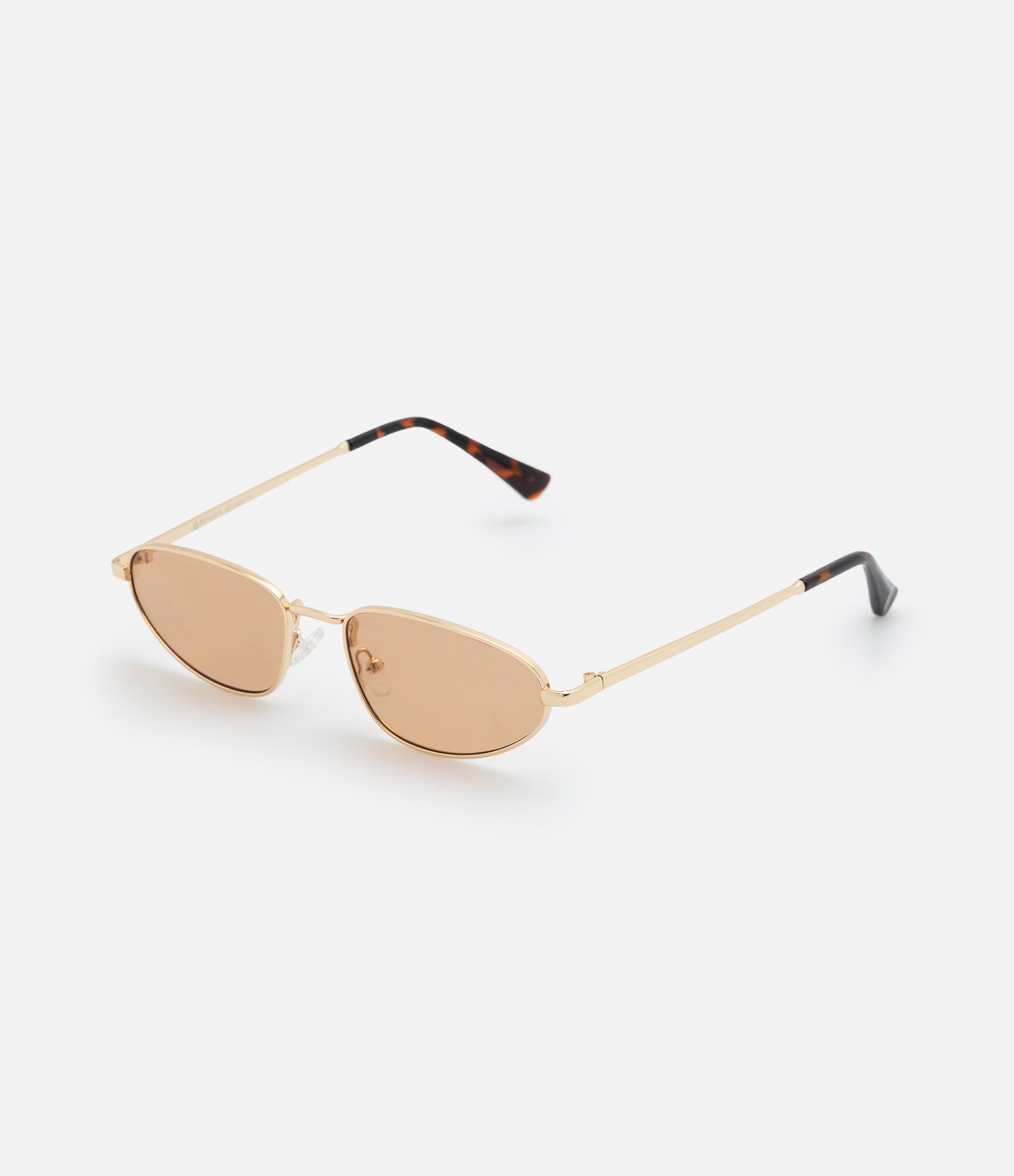 Óculos de Sol com Formato Oval e Lentes Degradê Dourado 1