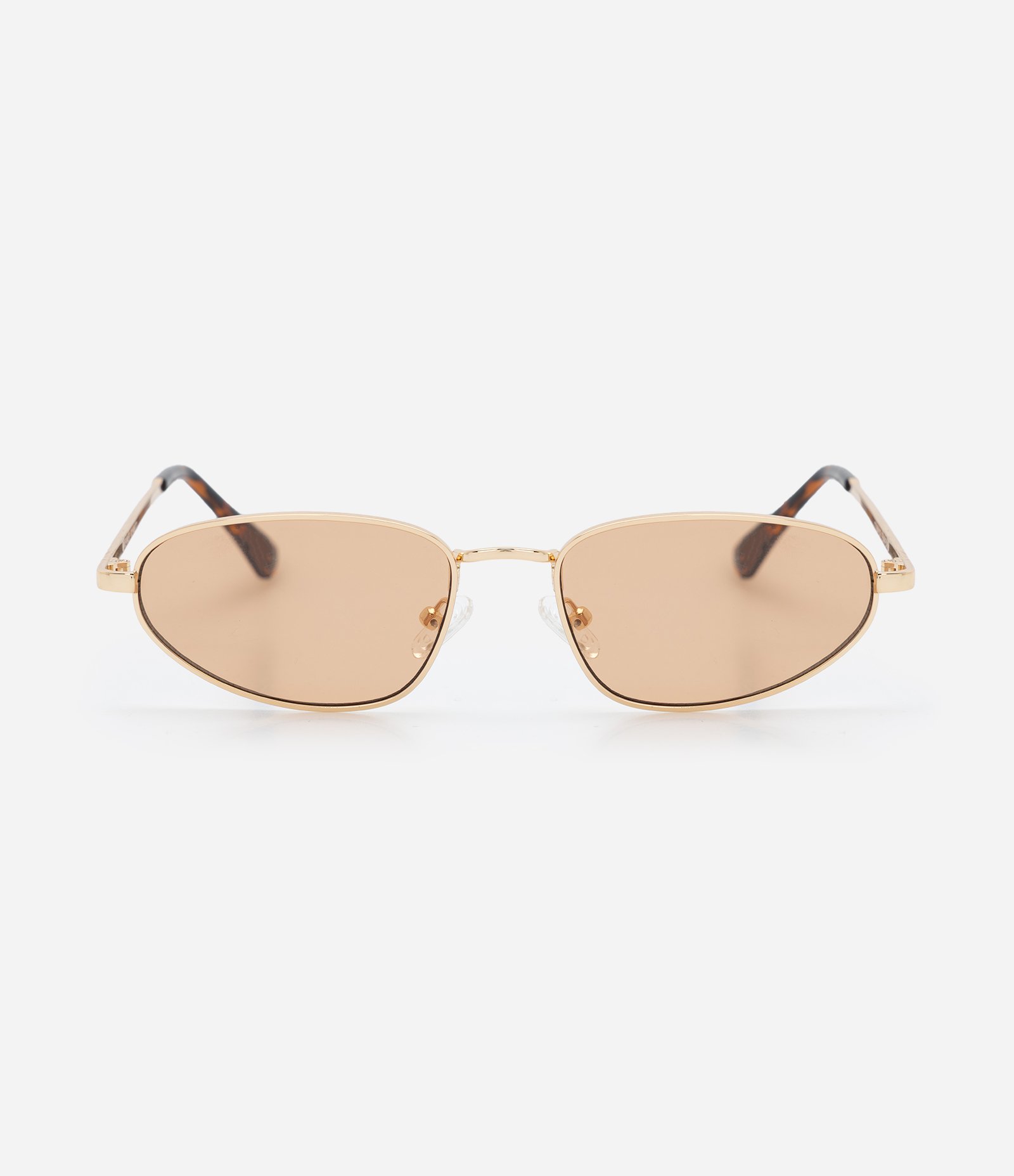 Óculos de Sol com Formato Oval e Lentes Degradê Dourado 2