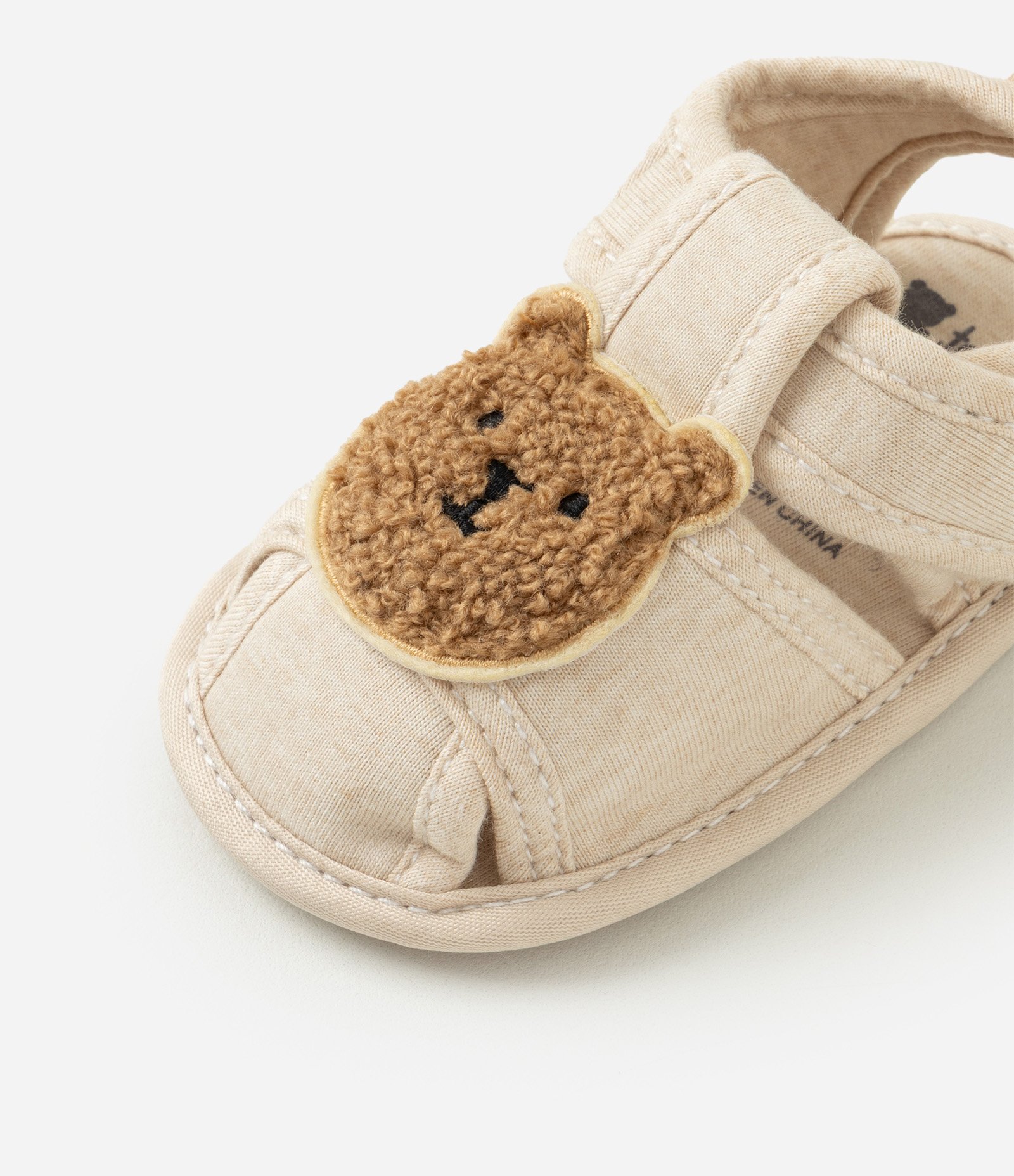 Sandália Infantil Teddy Boom com Aplique de Ursinho e Fechamento em Velcro Tam 15 ao 19 Bege 6