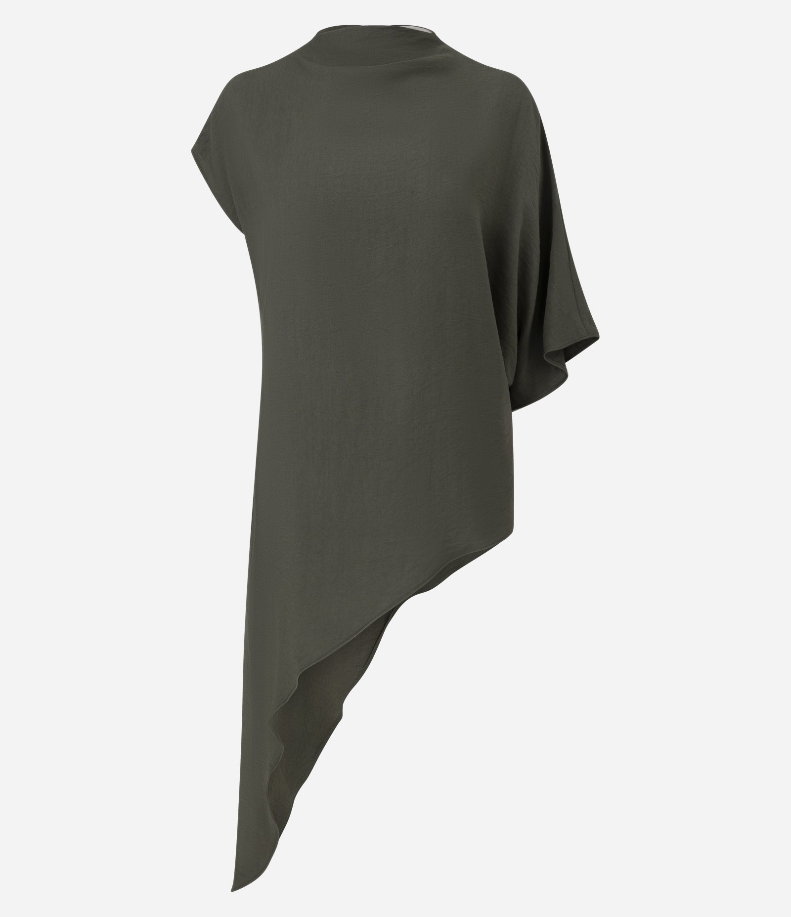 Blusa Ampla em Viscose com Barra Assimétrica Verde 5