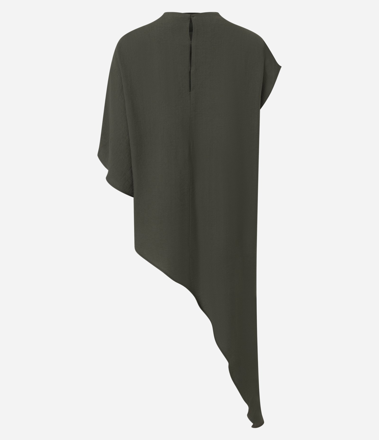 Blusa Ampla em Viscose com Barra Assimétrica Verde 6