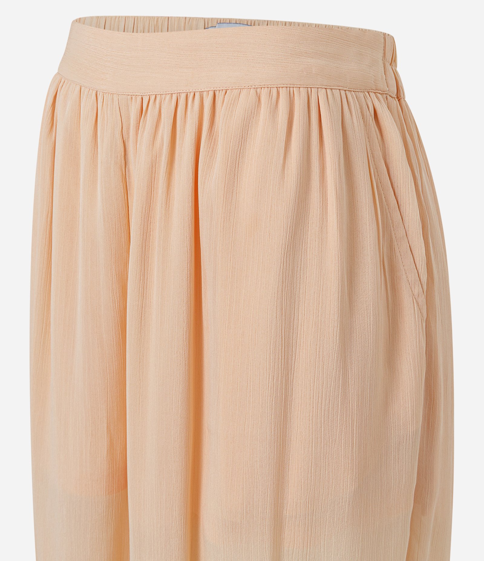 Calça Balloon em Viscose Texturizada com Cintura Alta e Barra Ajustada Bege 2