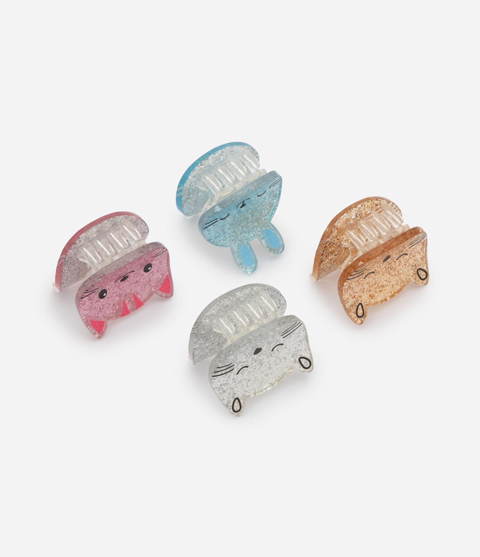 Kit 4 Piranhas Infantil Glitter de Gatinhos e Coelhinho - Tam U Sortido 2