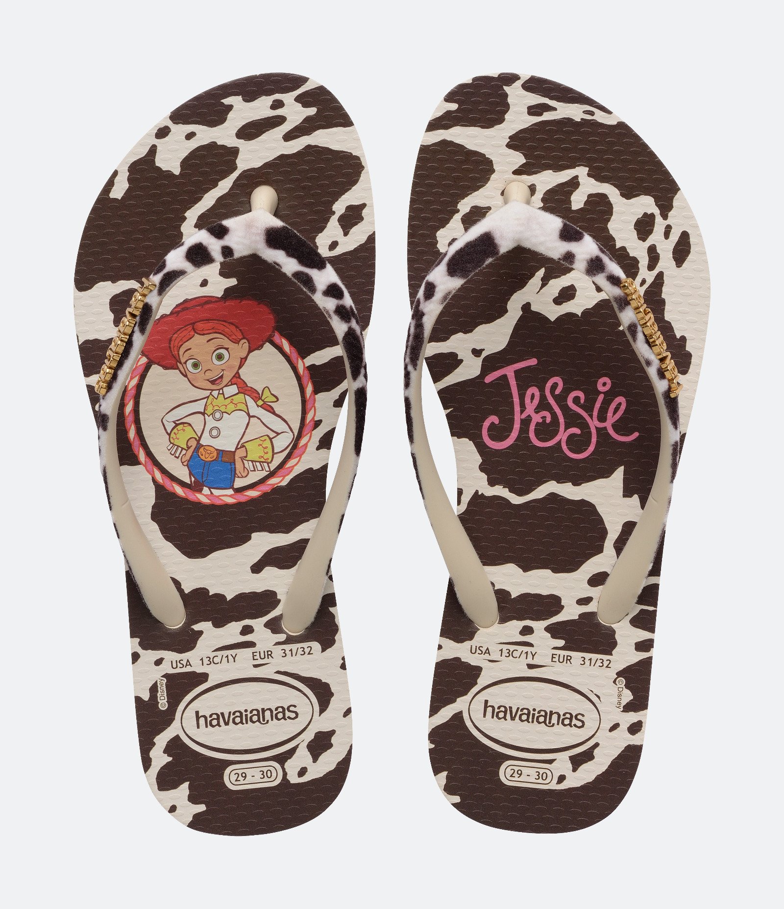 Chinelo Havaianas Infantil Jessie Toy Story - Tam 25 Ao 36 Bege 1