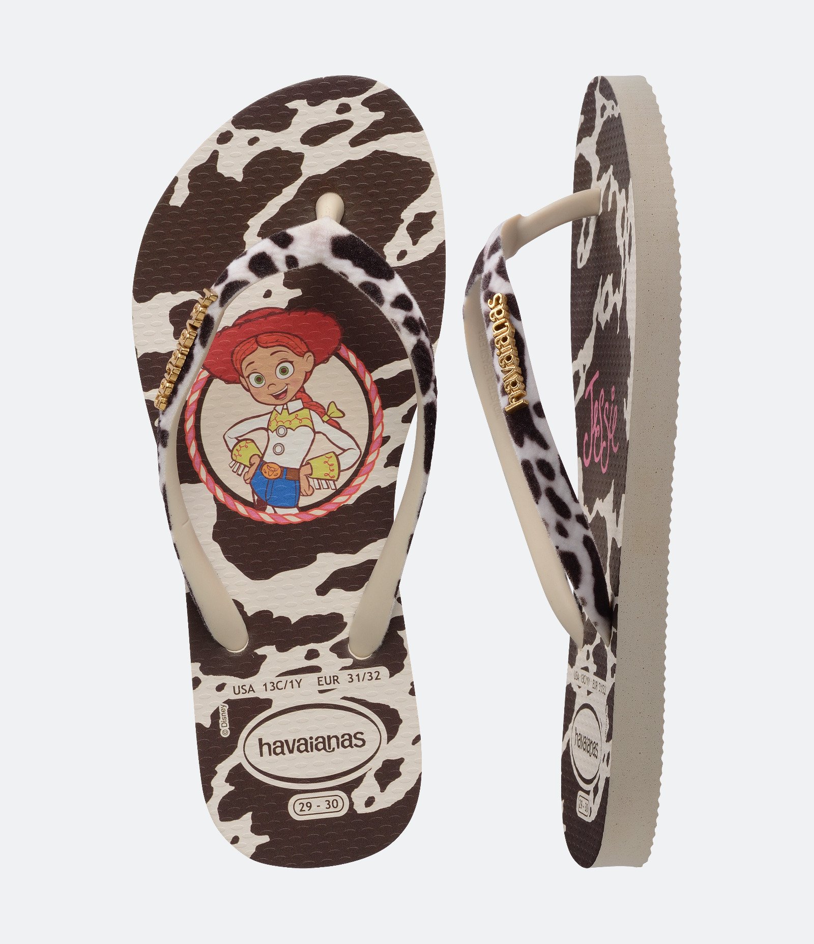 Chinelo Havaianas Infantil Jessie Toy Story - Tam 25 Ao 36 Bege 2