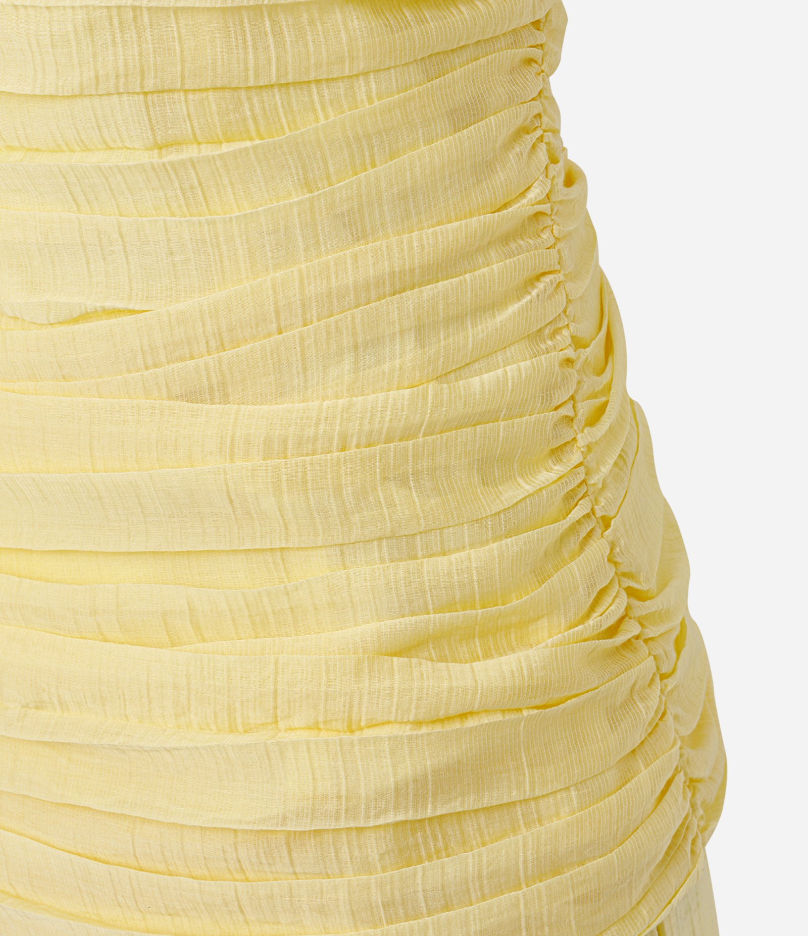 Vestido Long Midi com Fenda e Detalhe Drapeado Amarelo 8