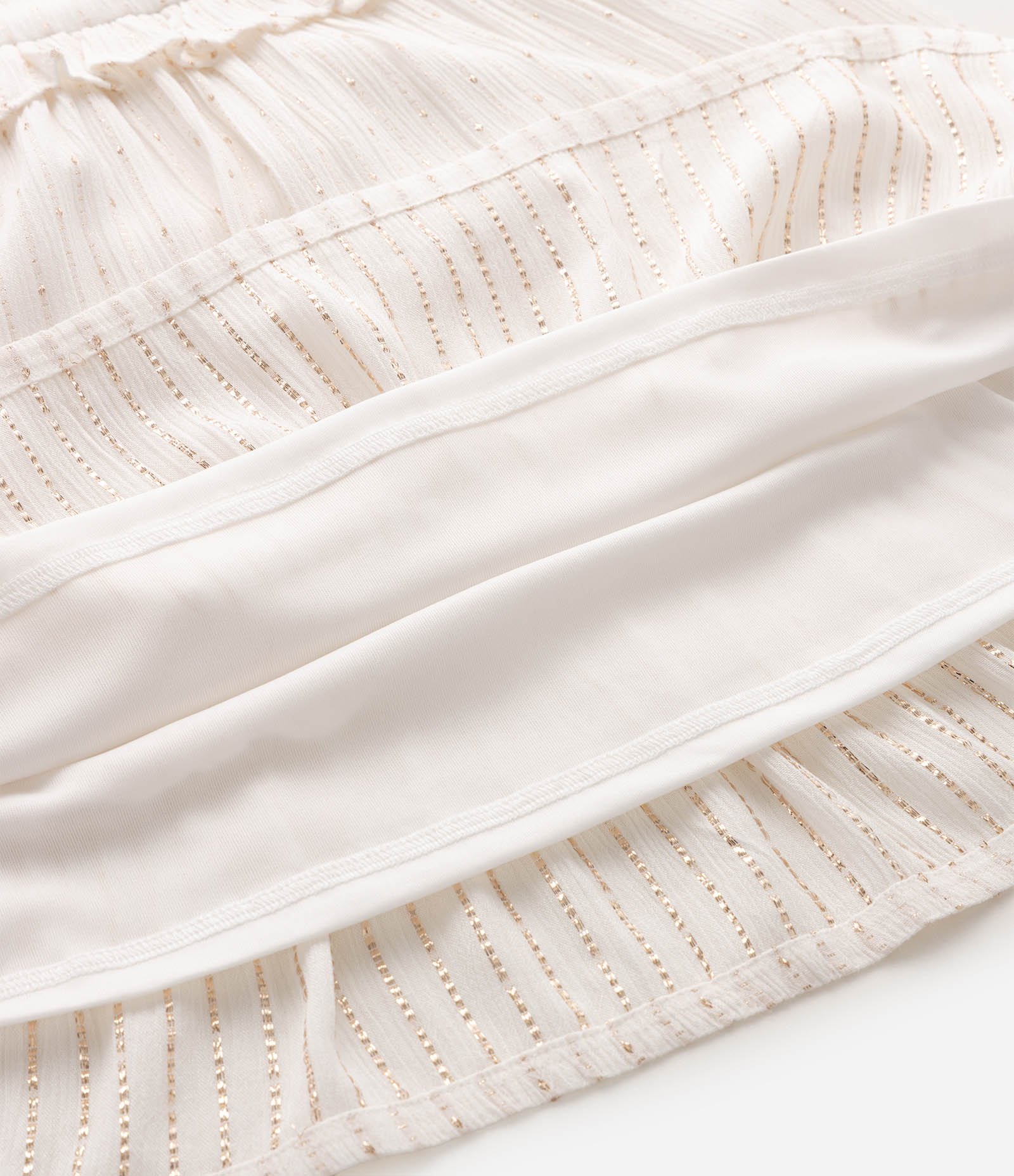 Vestido Infantil Detalhe em Babados e Alças Cruzadas - Tam 1 a 6 Anos Branco 3