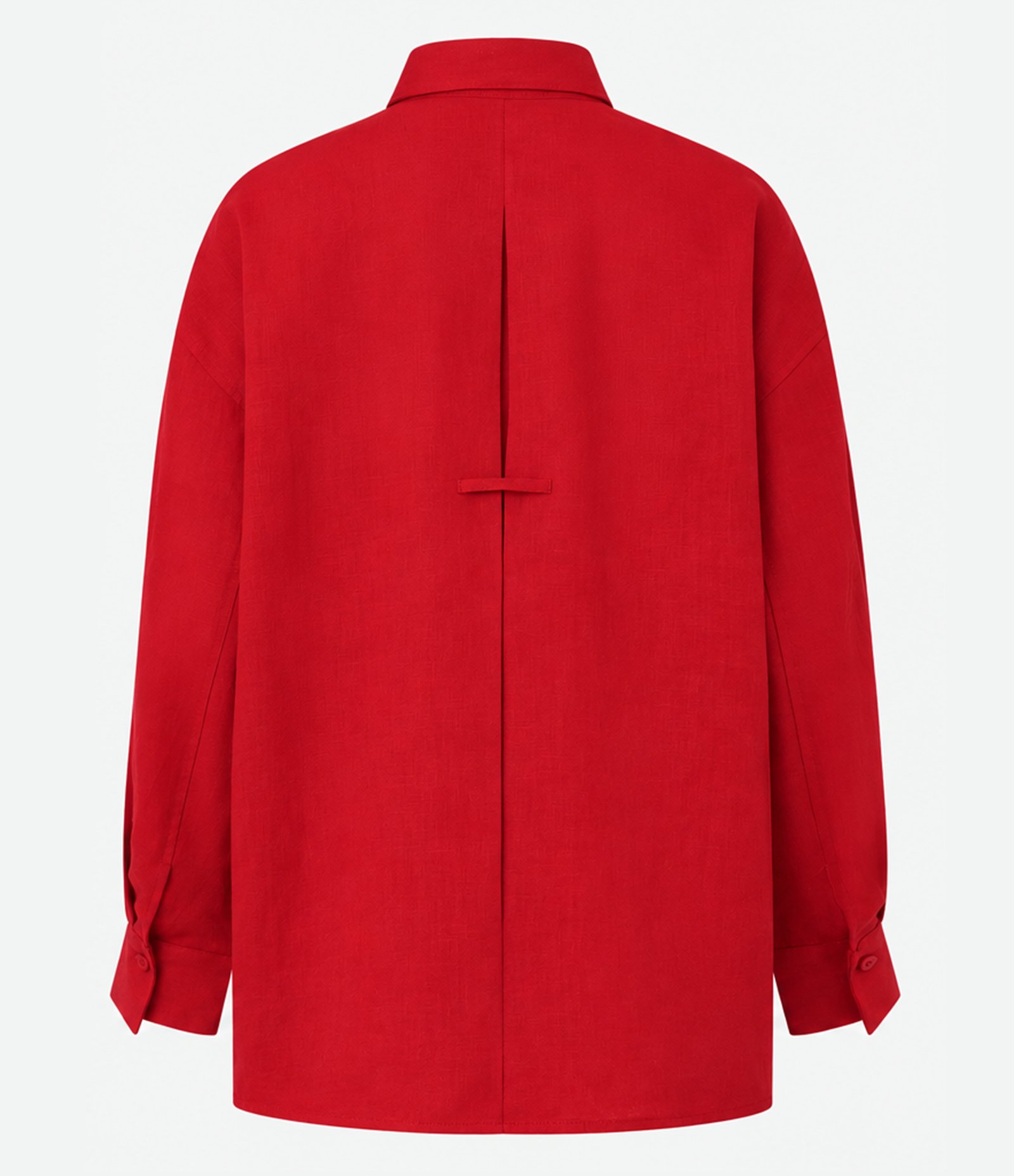 Camisa Oversized em Linho com Vista Escondida Vermelho 2