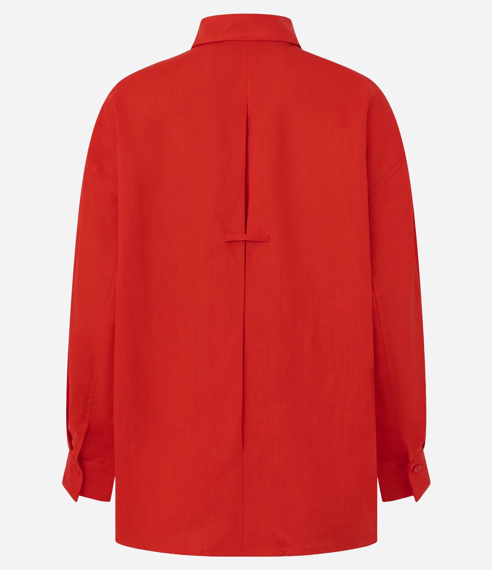 Camisa Oversized em Linho com Vista Escondida Vermelho 6