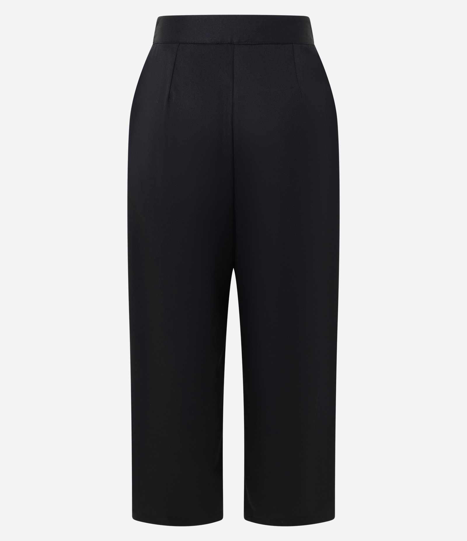 Calça Reta Ampla Alfaiatada com Pregas Preto 6
