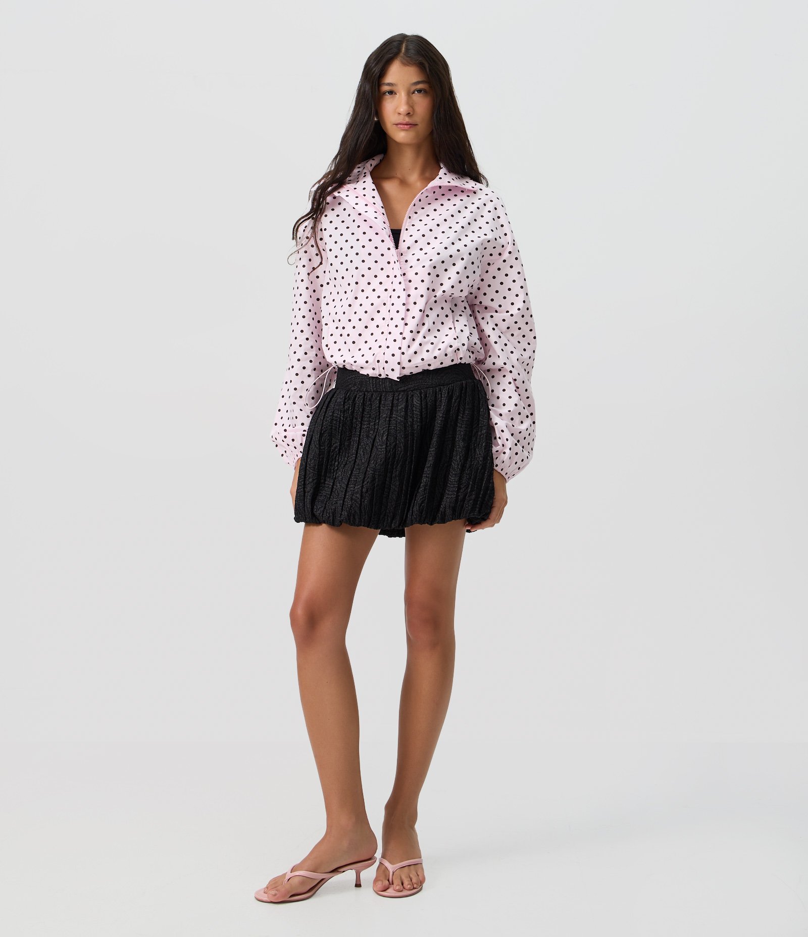 Minissaia Balonê com Textura em Jacquard Preto 1