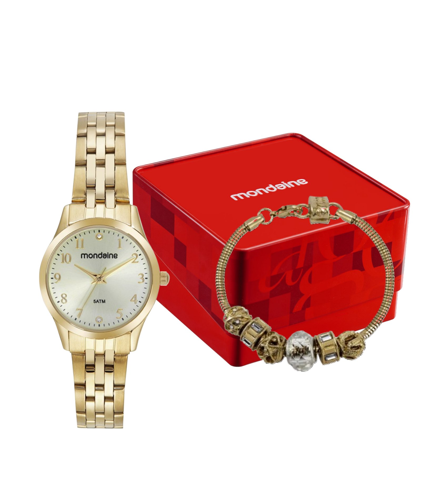 Relógio Analógico Mondaine em Aço 32699LPMVDE1KR Dourado 2