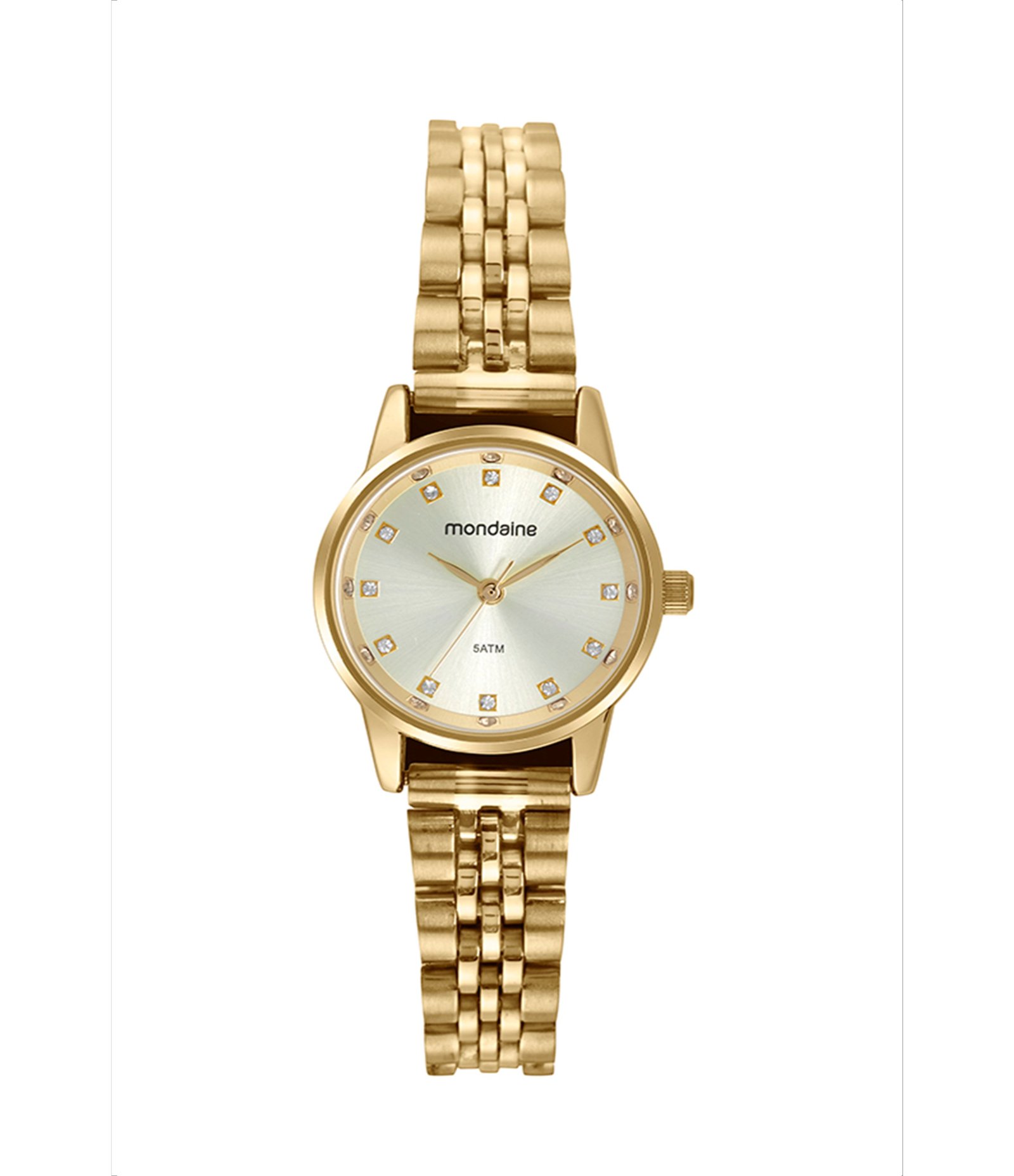 Relogio Aco Mondaine Fem Analogico COM CAIXA EM Metal Dourado E PULSEIRA EM Aco Dourado 32725LPMVDE1KA Dourado 1