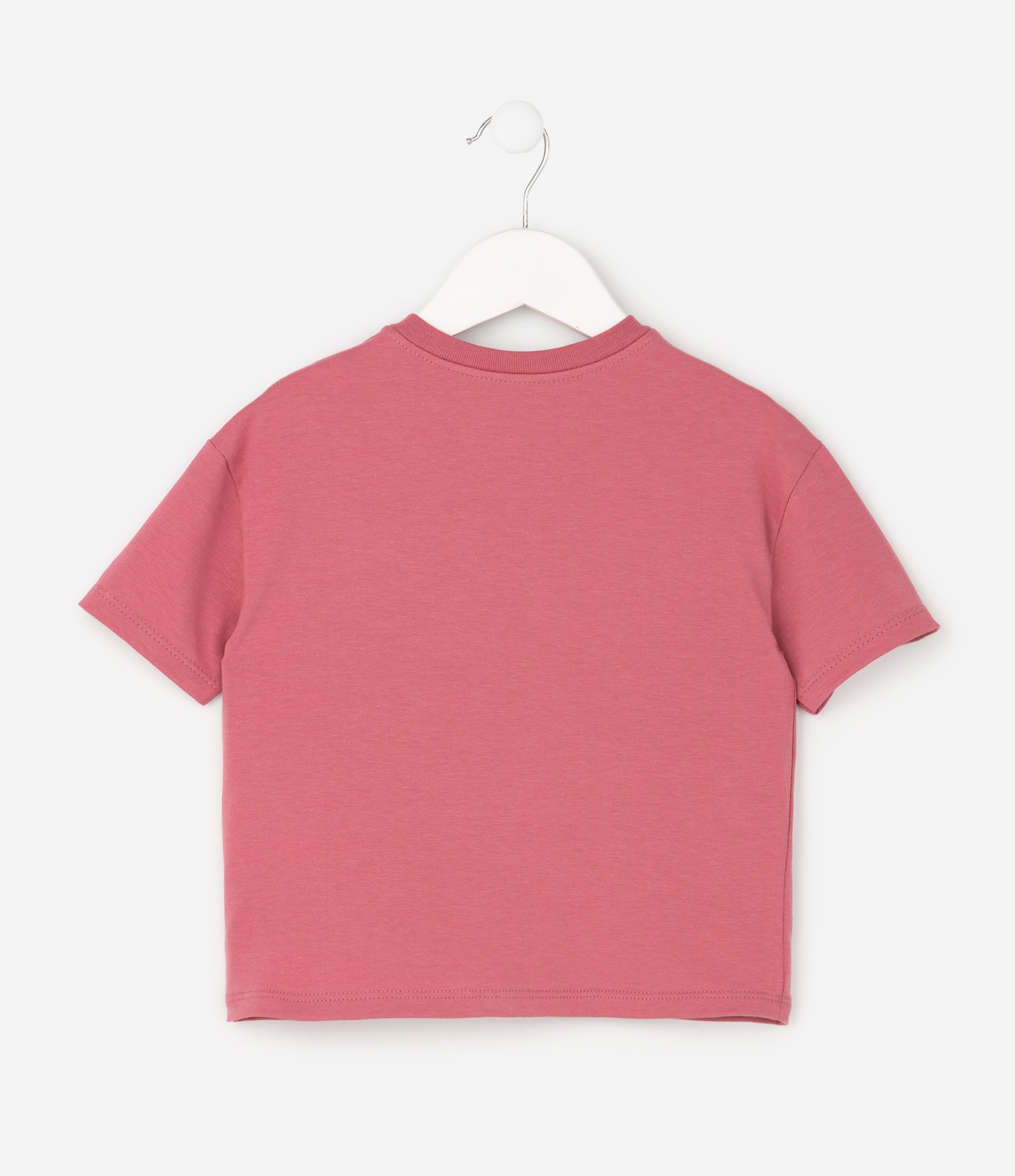 Camiseta Infantil em Algodão com Aplicação de Coração - Tam 1 a 6 Anos Rosa 3