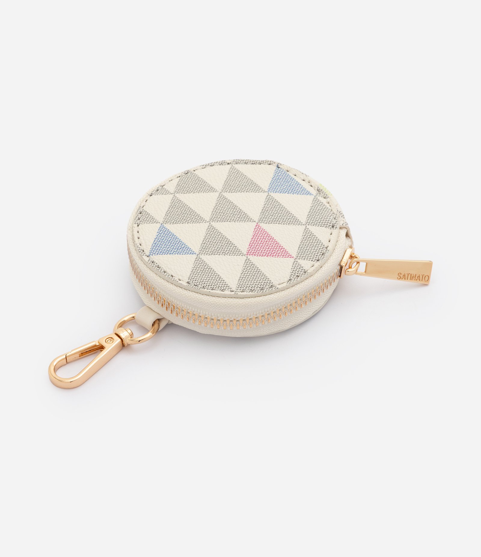 Bolsa Câmera Bag em PU com Porta Moedas e Estampa Triângulos Off White 6