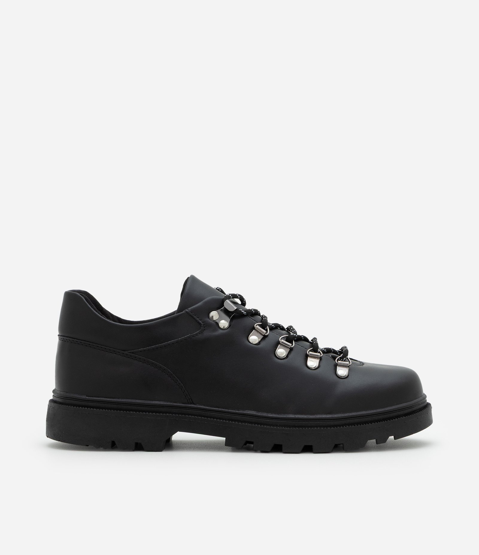 Sapato Trekking em PU com Cadarço Preto 1