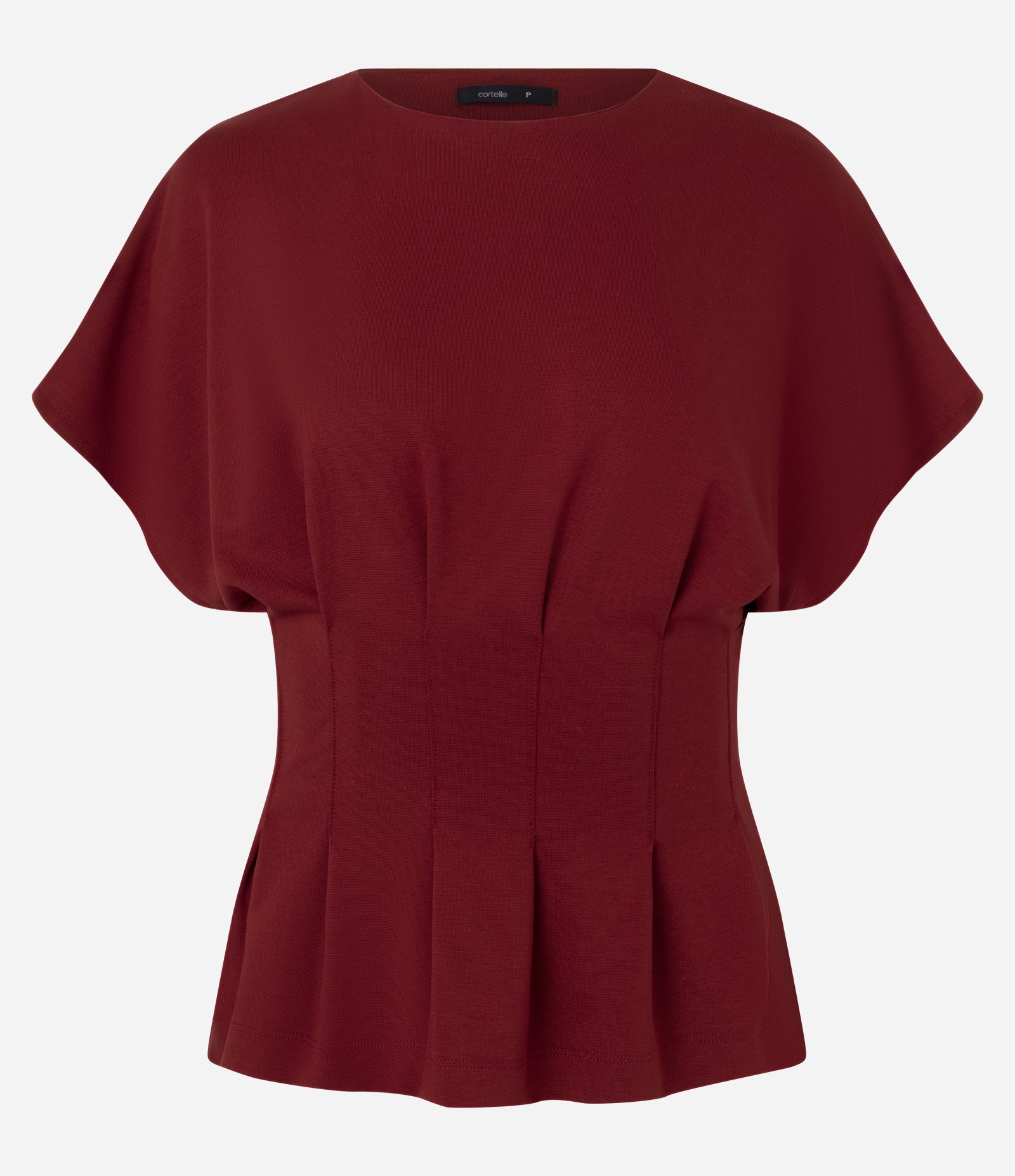 Blusa Peplum Estruturada com Pregas Frontais Vermelho 5