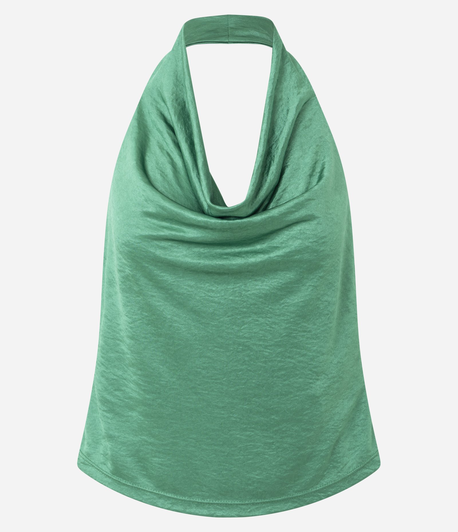 Blusa Frente Única Acetinada com Decote Degagê Verde 5