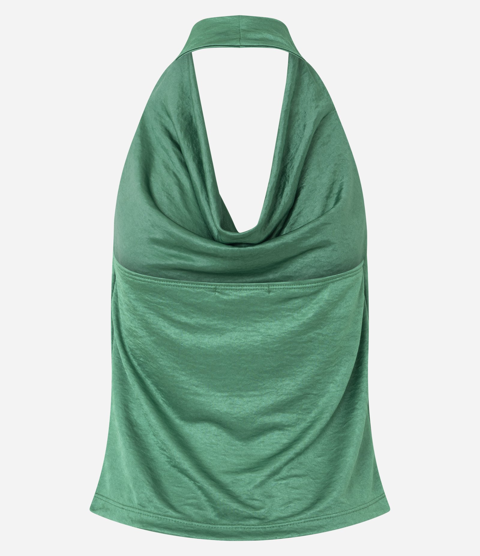 Blusa Frente Única Acetinada com Decote Degagê Verde 6