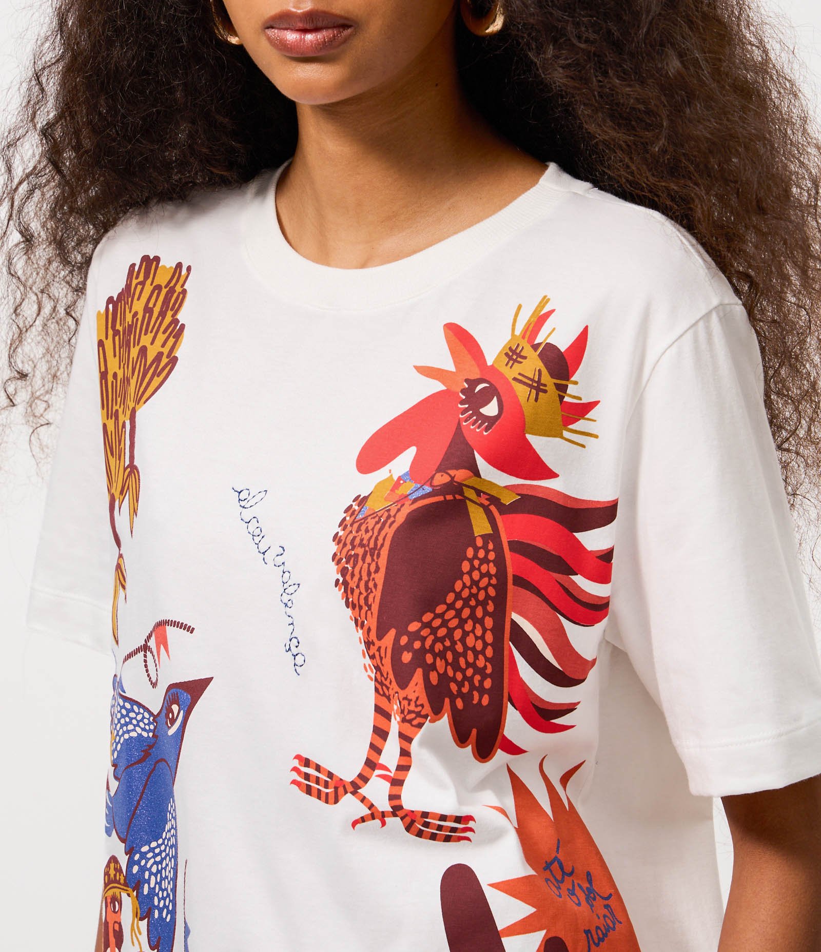 Camiseta em Algodão com Estampa Alceu Valença e Recorte Vazado nas Costas Branco 3