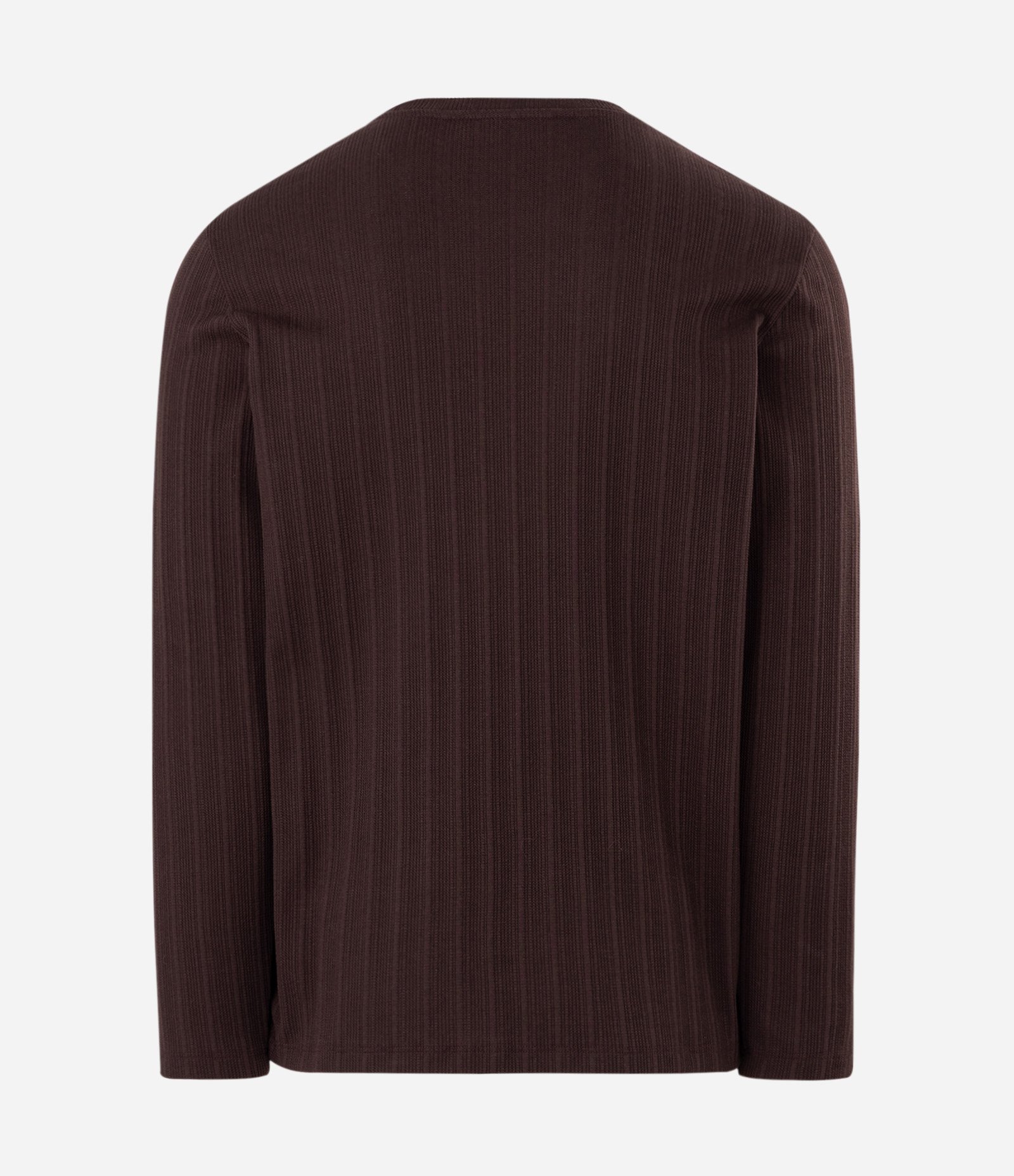 Camiseta Regular em Algodão com Textura Marrom Escuro 5