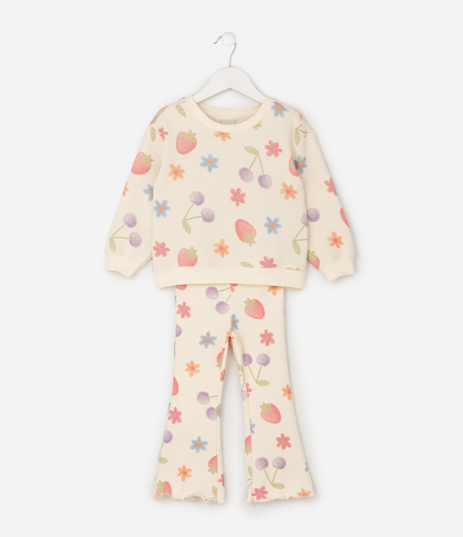 Conjunto Moletom Comfort com Calça Flare Infantil - Tam 1 a 6 Anos Bege 2