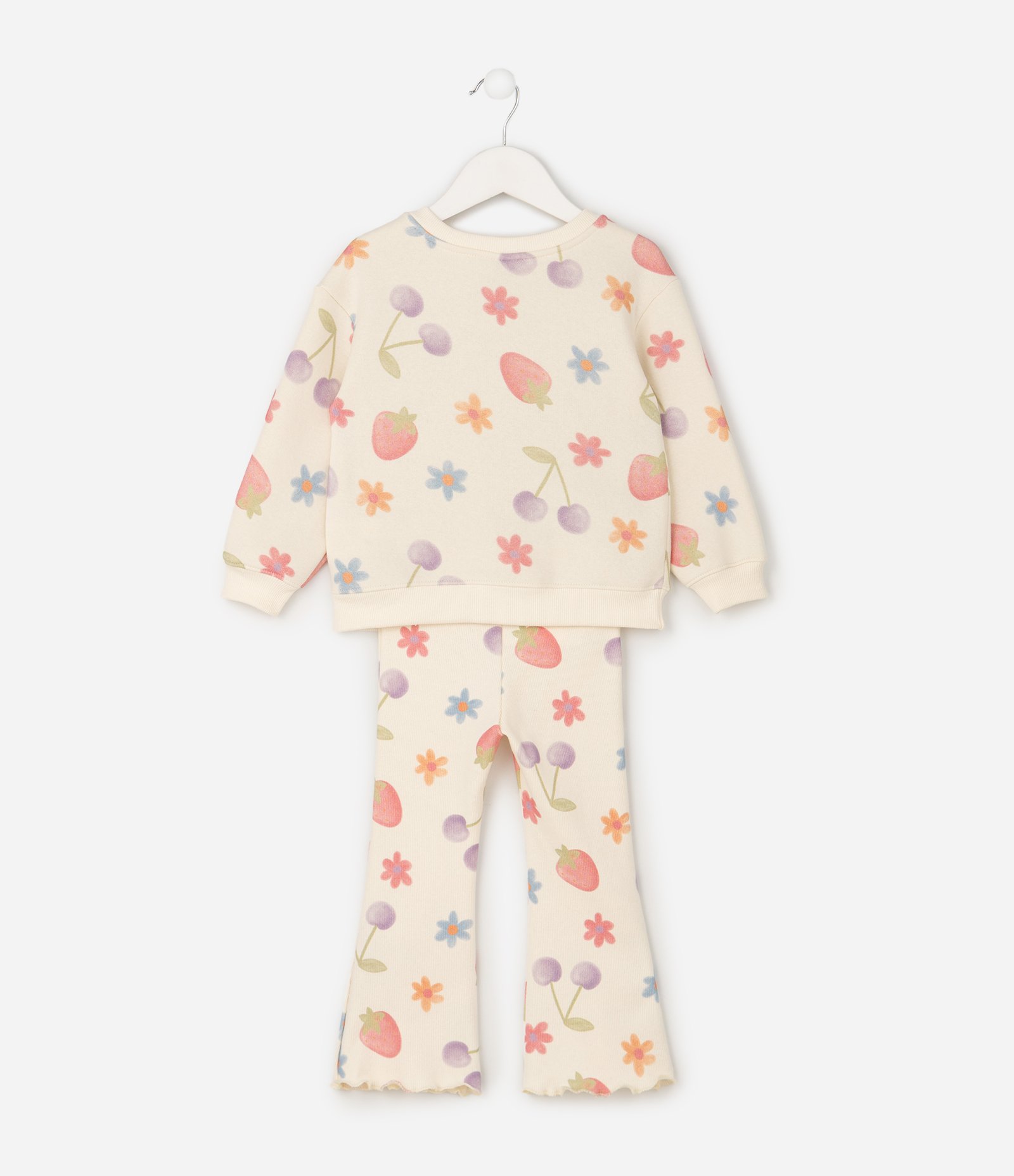 Conjunto Moletom Comfort com Calça Flare Infantil - Tam 1 a 6 Anos Bege 3