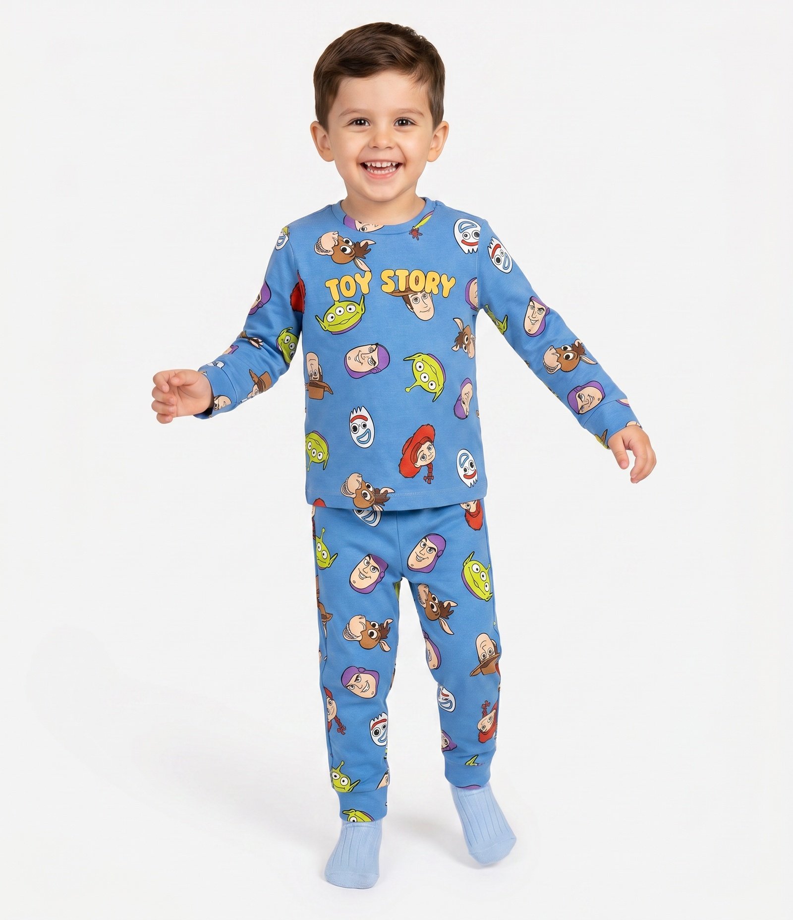 Pijama Infantil Longo em Ribana Estampa Toy Story - Tam 2 a 8 anos Azul 1