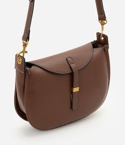 Bolsa Meia Lua Média em PU com Alça Transversal
