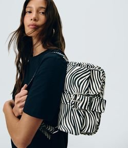 Bolsa Shoulder em PU com Estampa Animal Print
