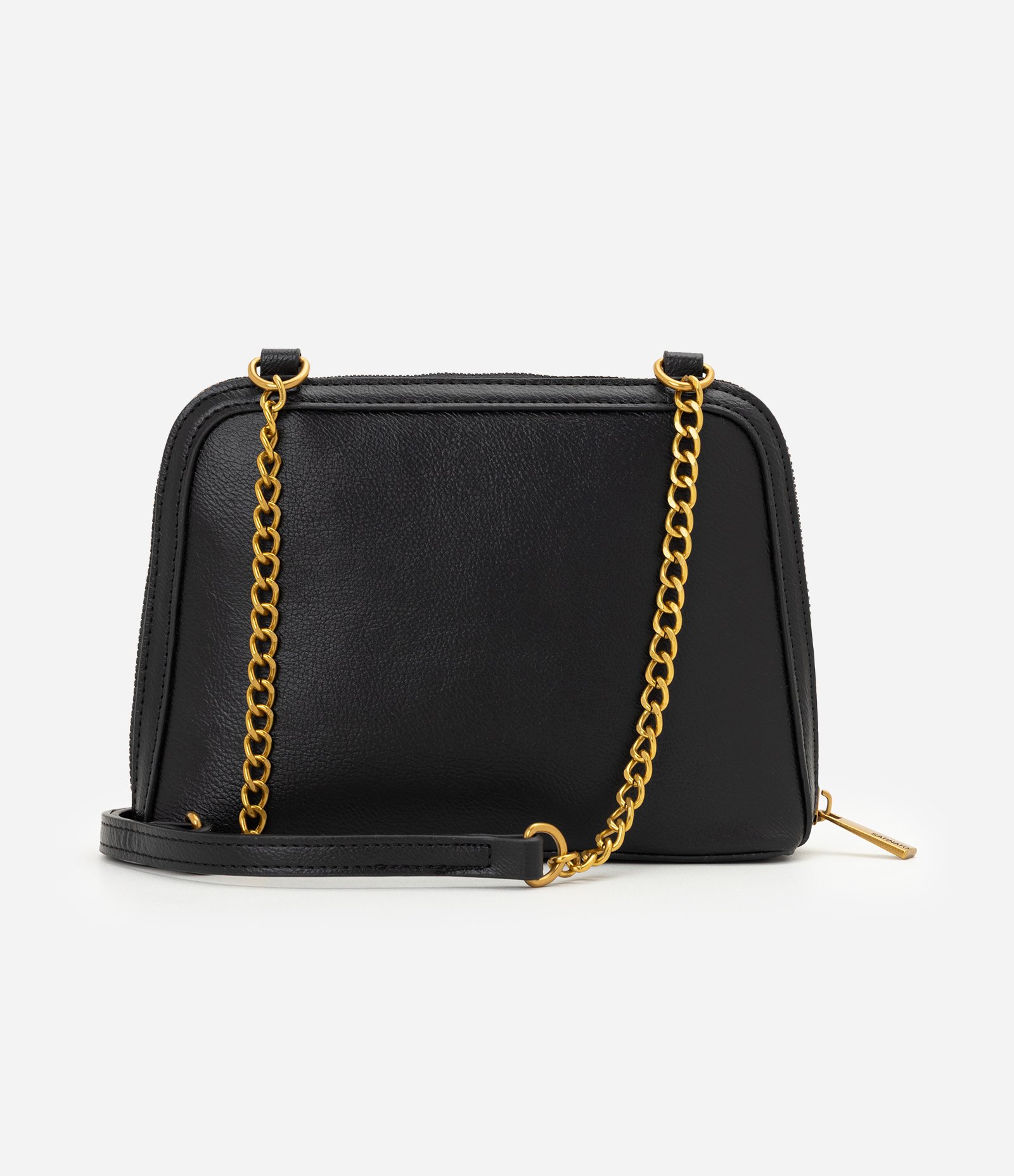 Bolsa Transversal Média em PU com Alça Corrente Preto 3