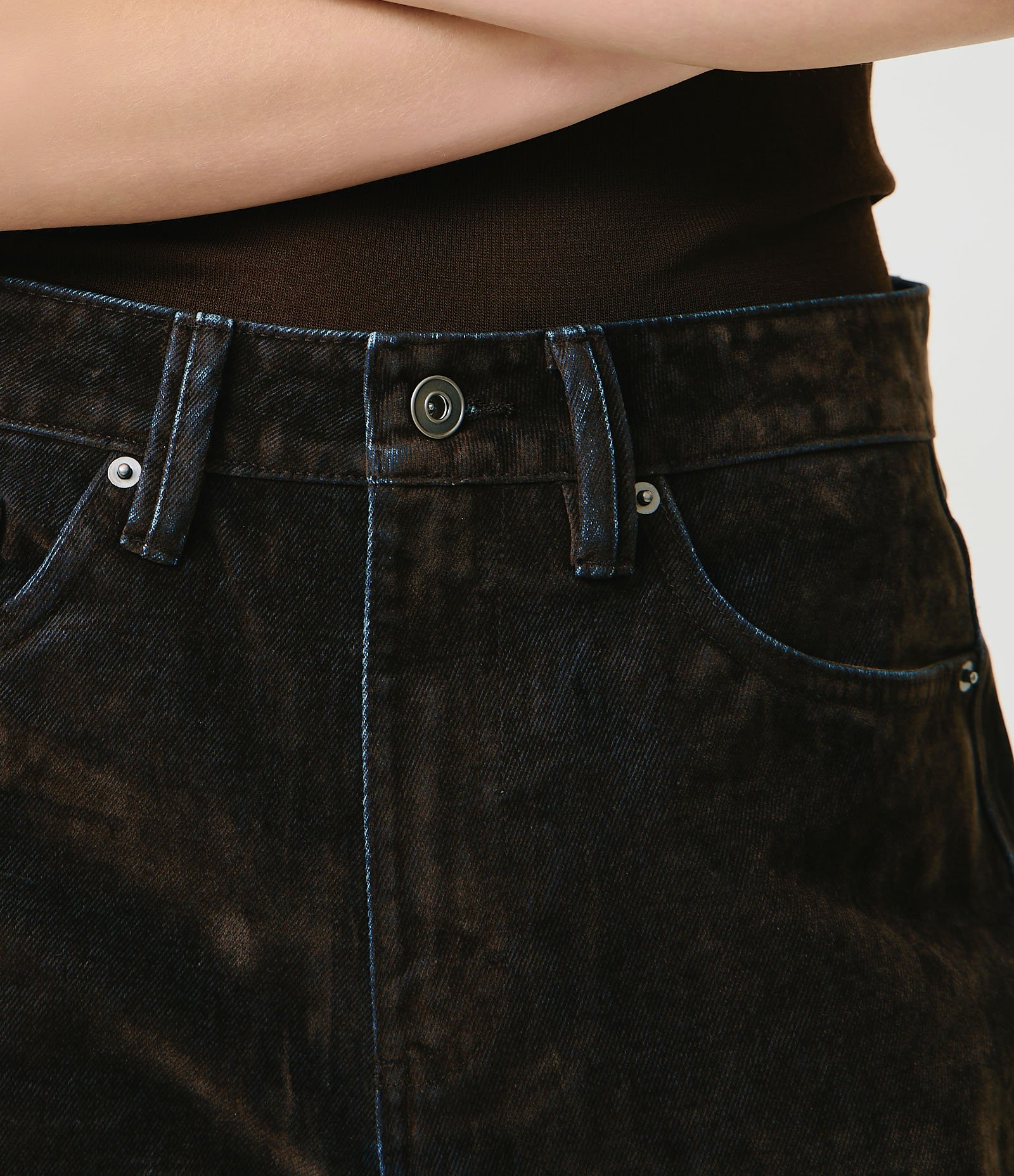 Calça Reta Comfort em Jeans com Cintura Alta Marrom 3