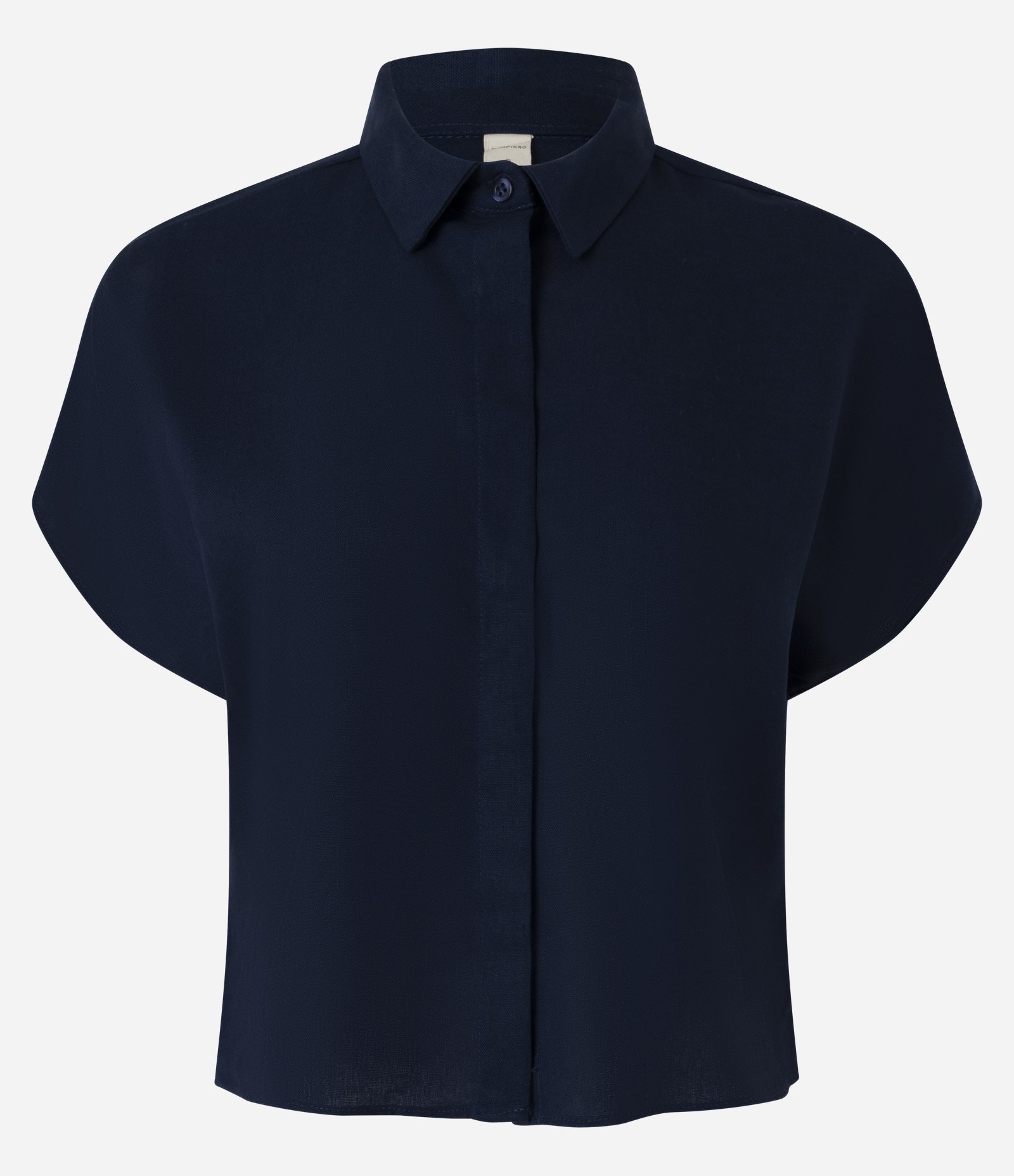 Blusa em Viscolinho com Colarinho na Gola e Sem Cava Azul 5