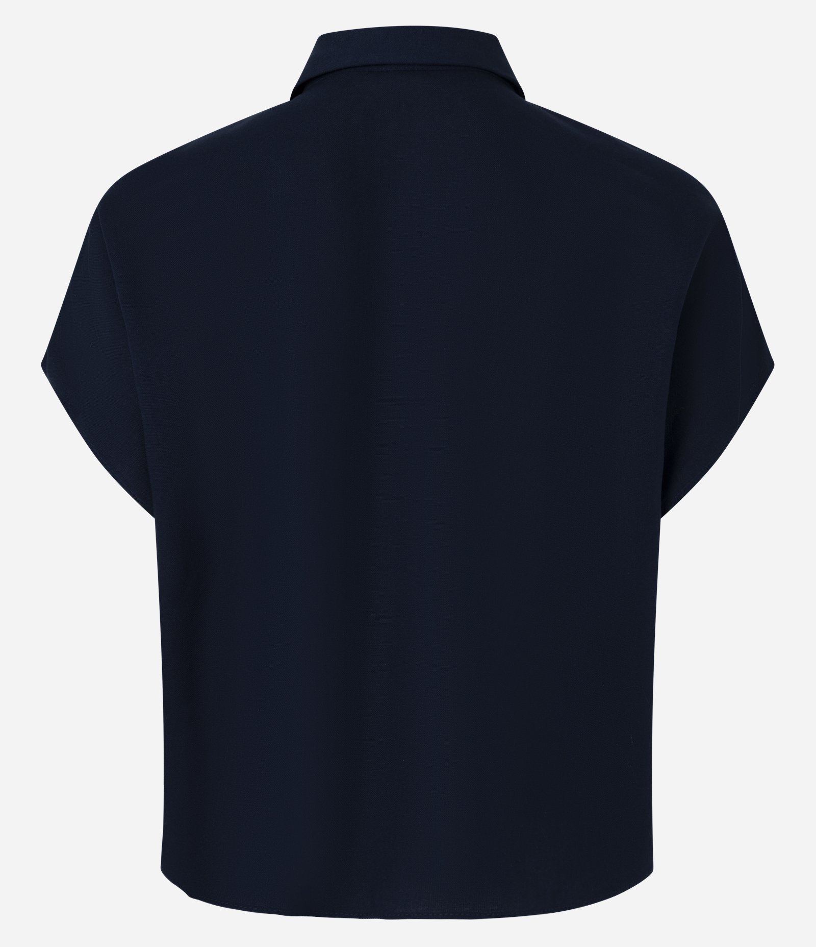 Blusa em Viscolinho com Colarinho na Gola e Sem Cava Azul 7