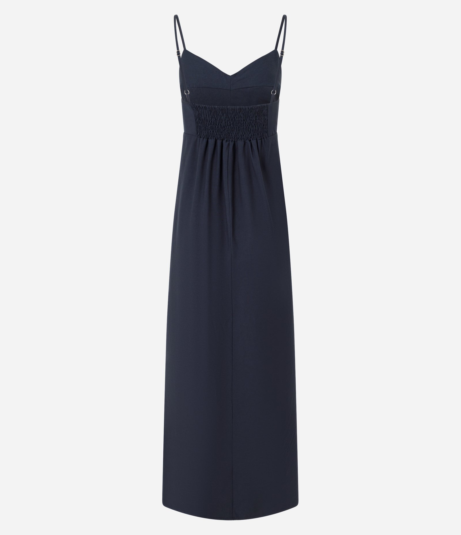 Vestido Midi Evasê em Viscose com Decote Coração Azul Escuro 4